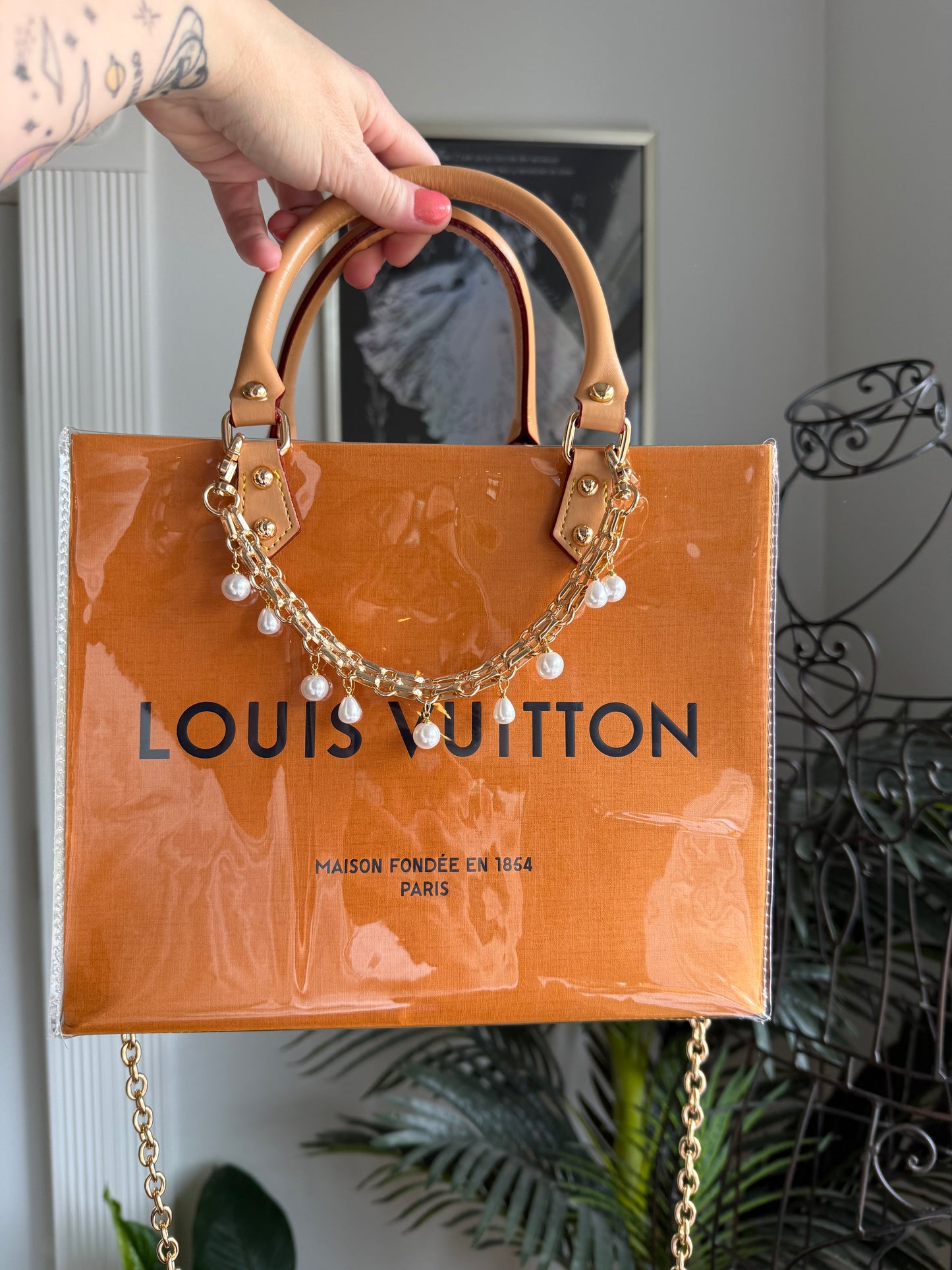 Handmade Upcycled LV Gift Tote Bag - Medium