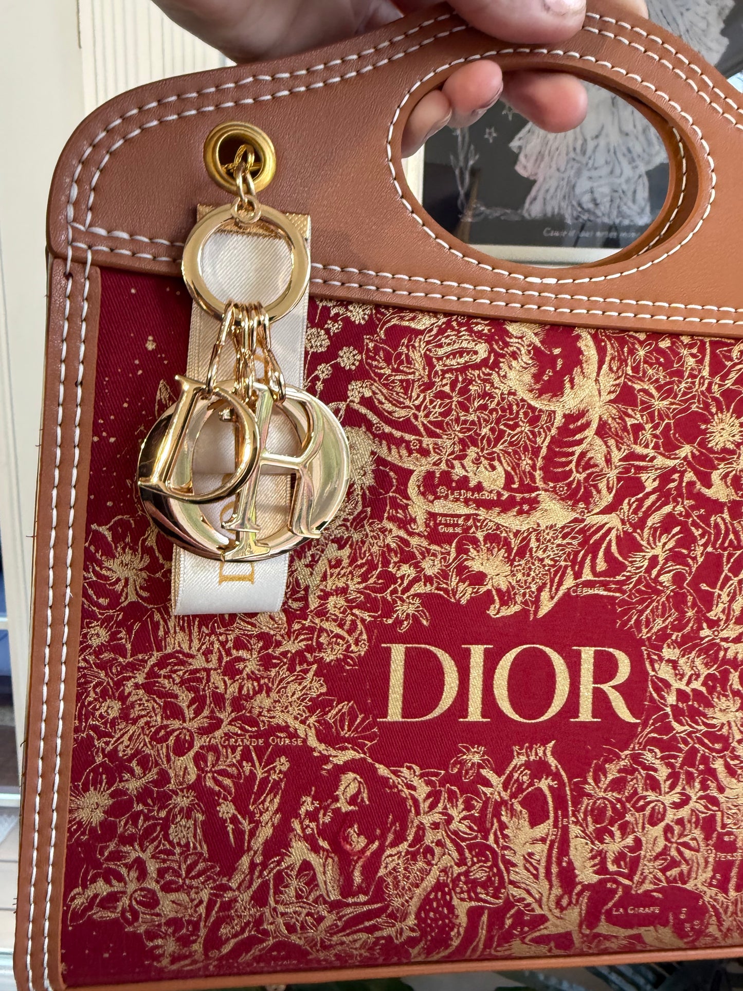 { OUR SONG } Handmade Vegan Leather + Dior Blooming Red Dusty Tote