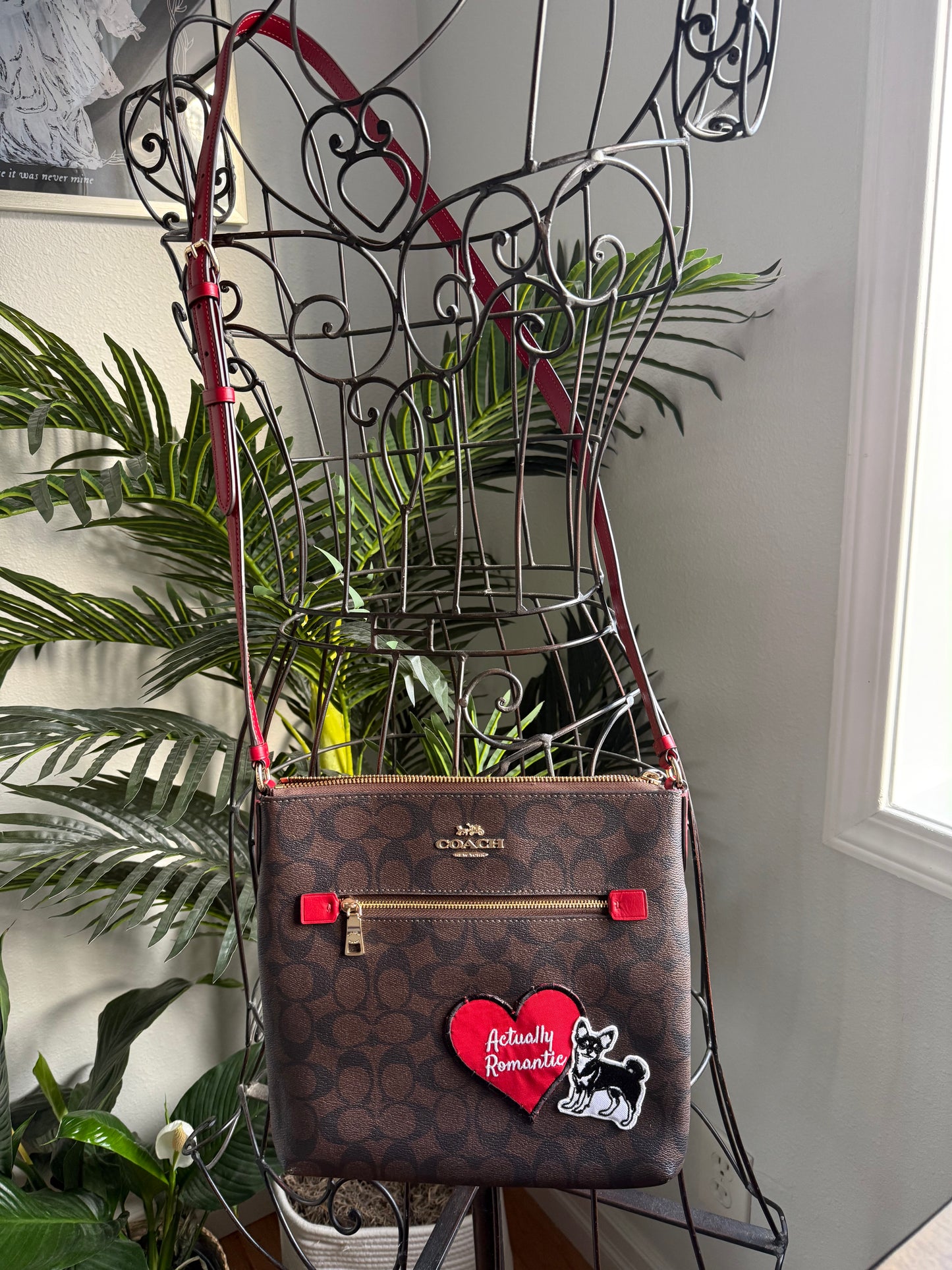 Preloved Reimagined Red Coach Crossbody Bag