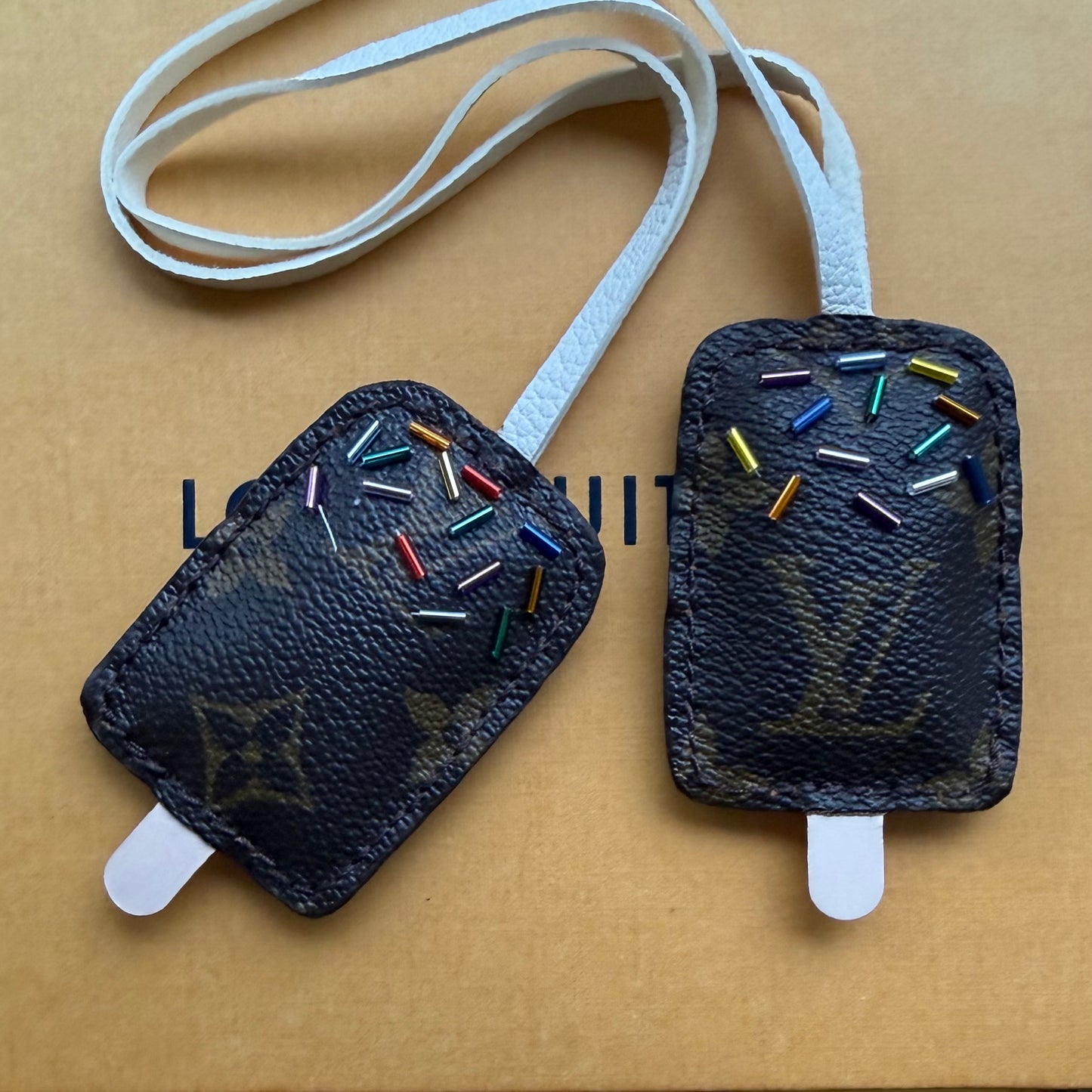{ CONEY ISLAND } Handmade Mono Ice Cream Bar -SPRINKLES - Bag Charm
