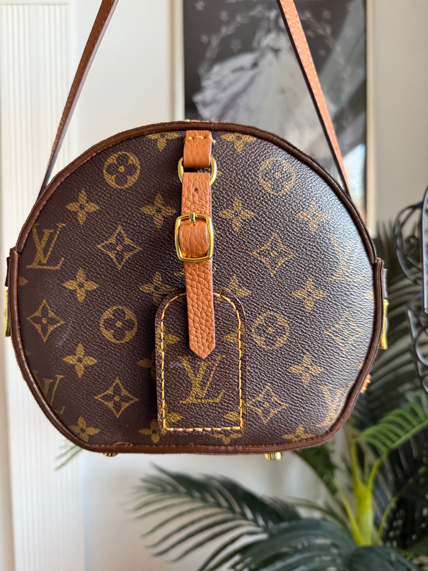 The STYLE Bag || Handmade Luxury Leather and Mono Hatbox Statement Unique Circle Bag