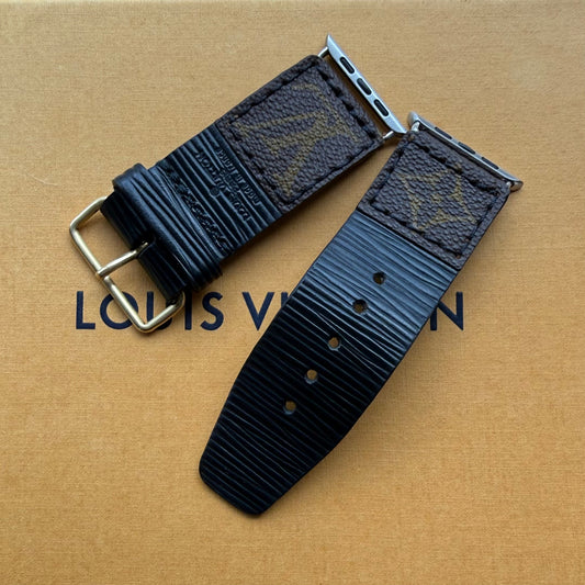 *PREORDER* Handmade Upcycled Mono + Black Epi Leather Smart Watch Band