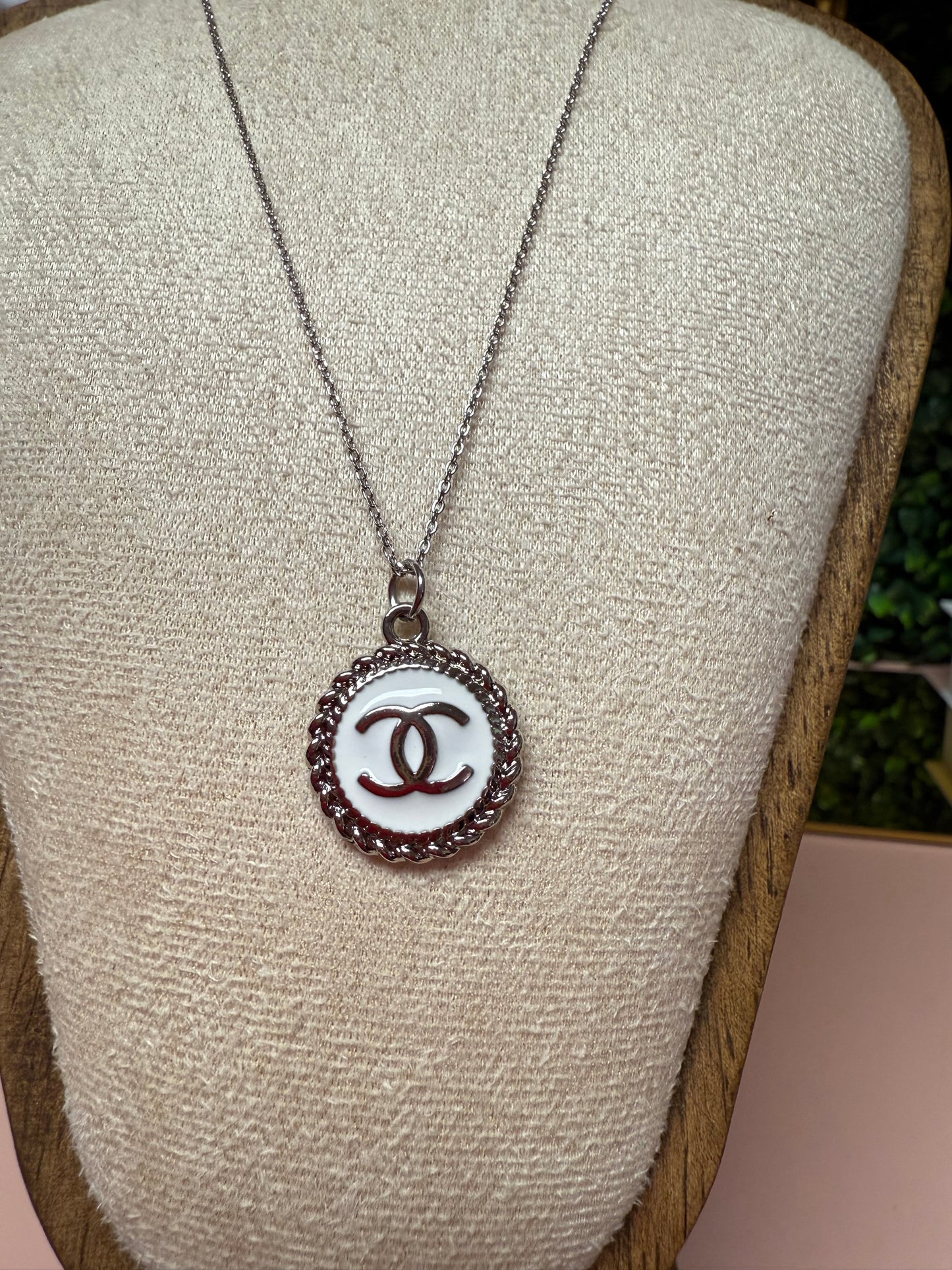 Vintage Upcycled Lux CC Medallion Necklace