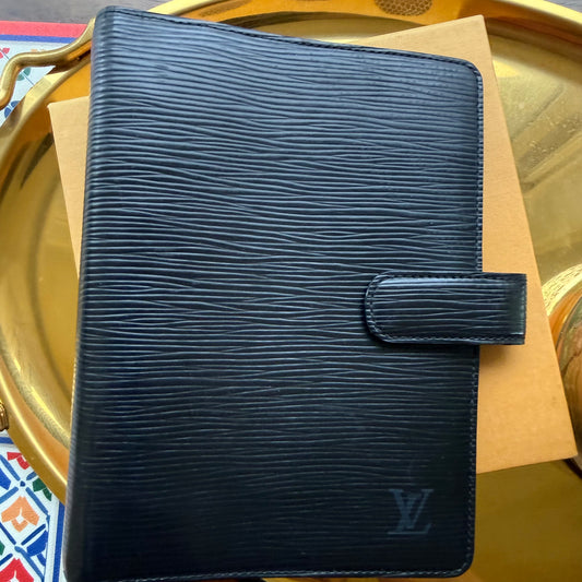 Authentic Preloved Vintage 1998 LV Black Epi Leather Agenda MM