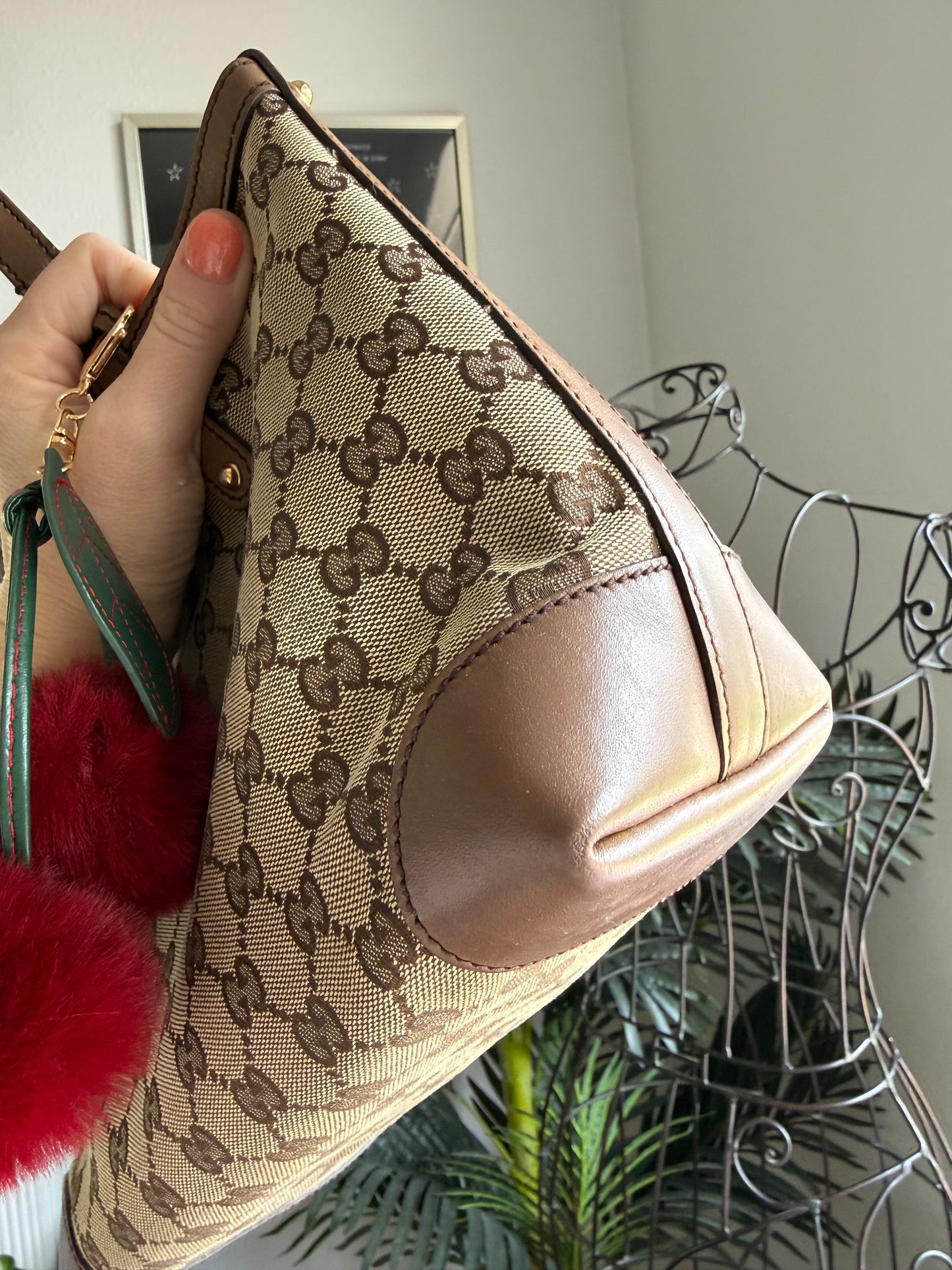 Authentic Preloved Gucci Canvas Craft Tote with Pouch