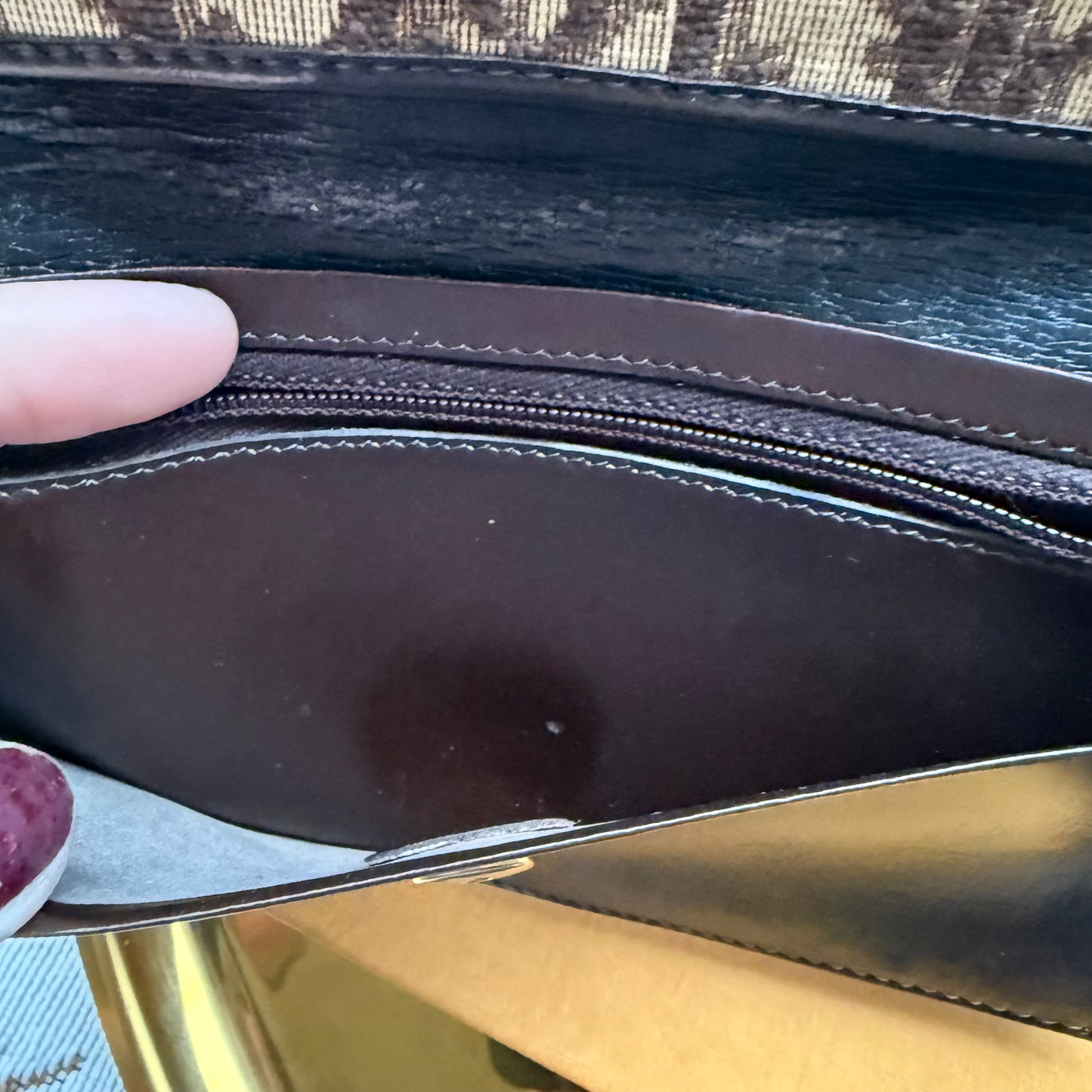 Authentic Preloved Luxury Upper Westside Vintage Brown Dior Trotter Long Wallet with Chain