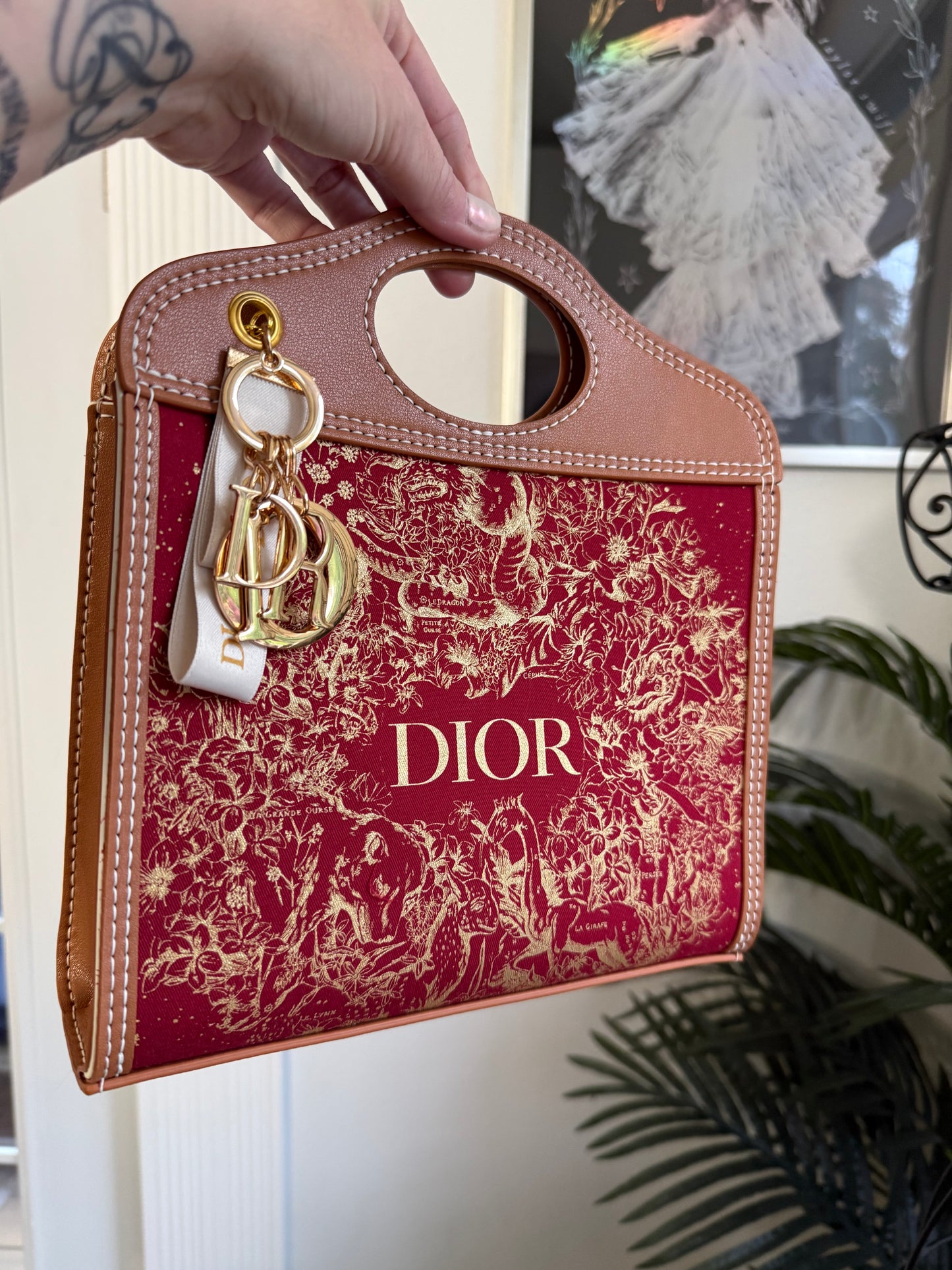 { OUR SONG } Handmade Vegan Leather + Dior Blooming Red Dusty Tote