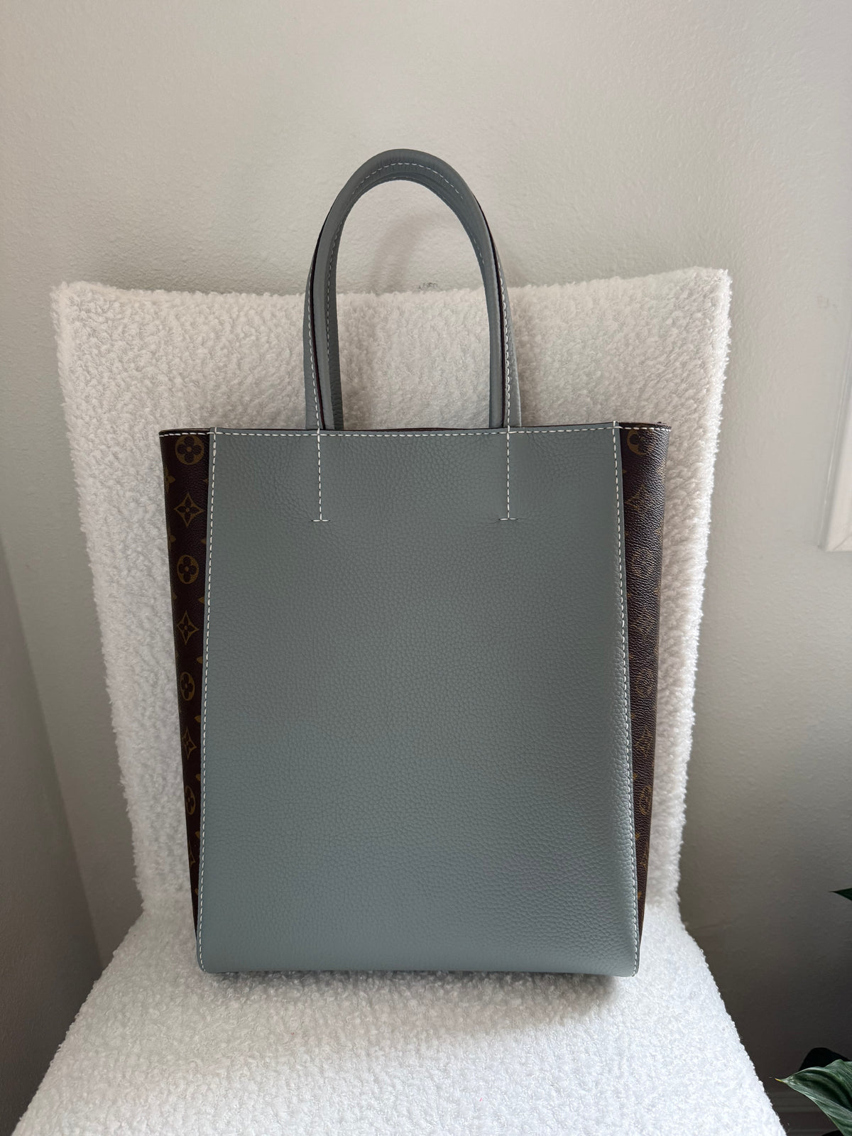 Handmade Upcycled Mono Vertical Tote