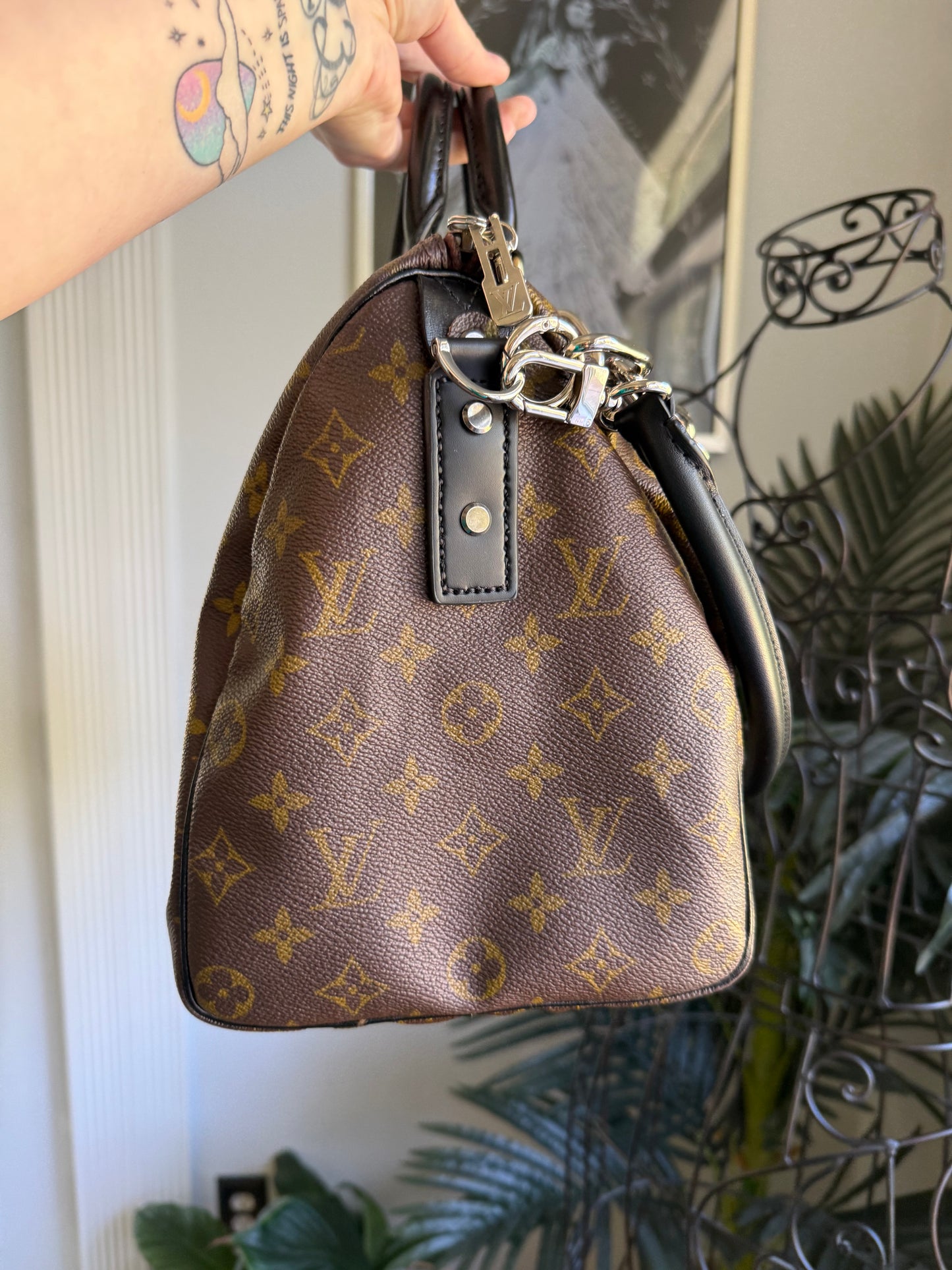 Preloved Authentic Reimagined Vintage LV Speedy 35 DARK *one of one*