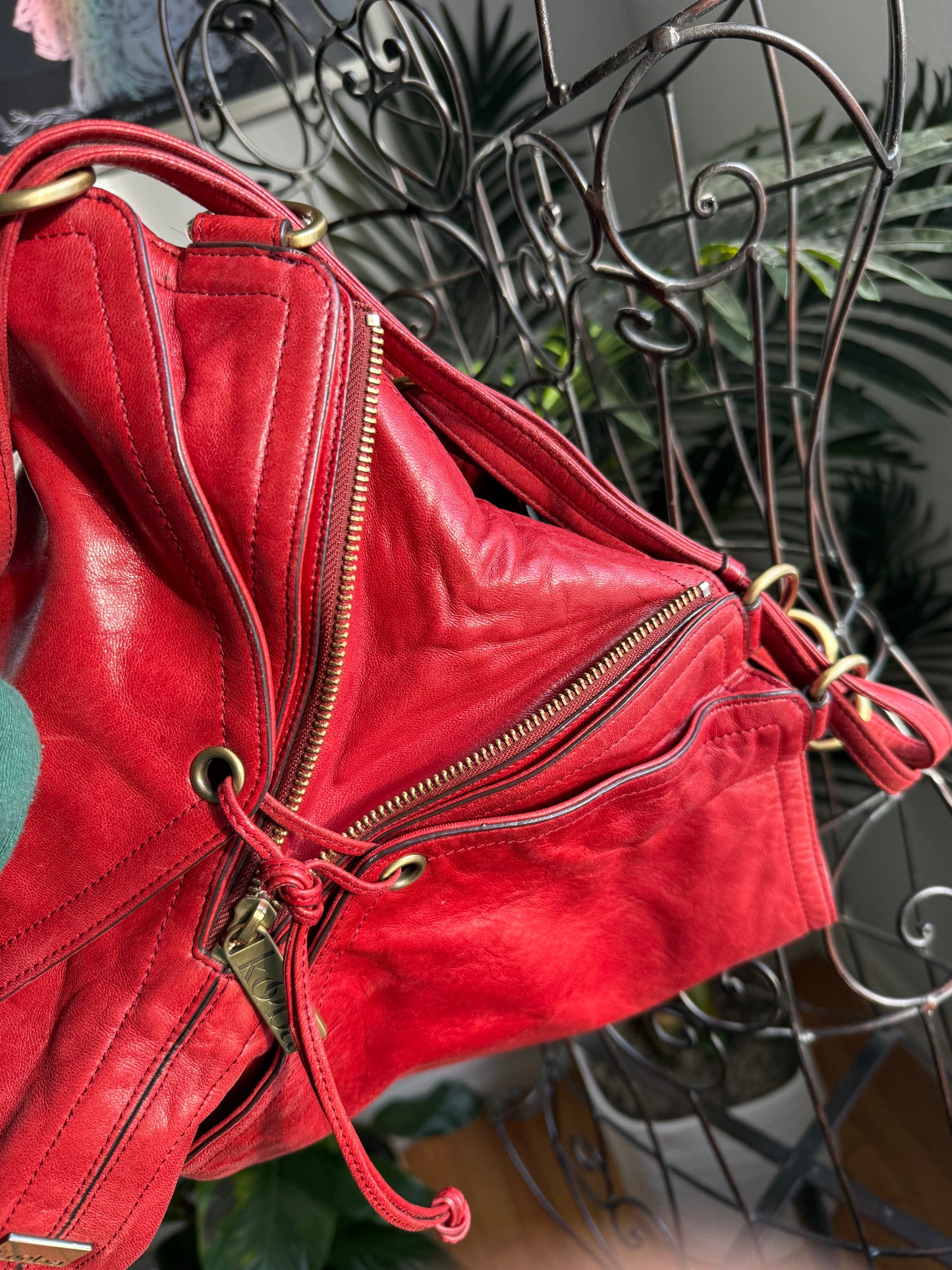 Preloved Y2K KOOBA Red Calf Leather Two Way Bag