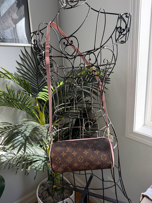 { AIMEE } Handmade Barrel Bag in Dusty Pink + Mono