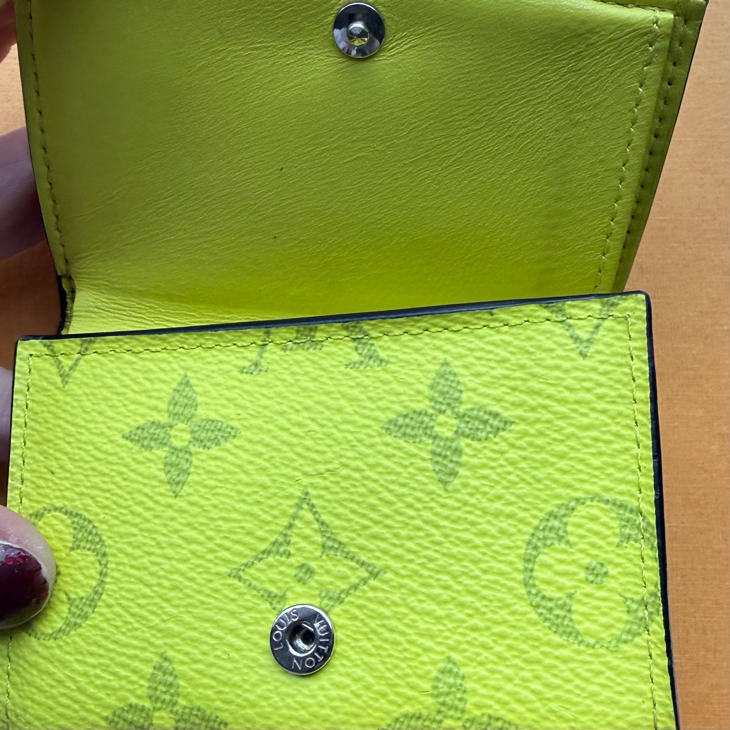 Authentic Preloved LV Discovery Compact Wallet in Monogram Bahia Taiga Yellow