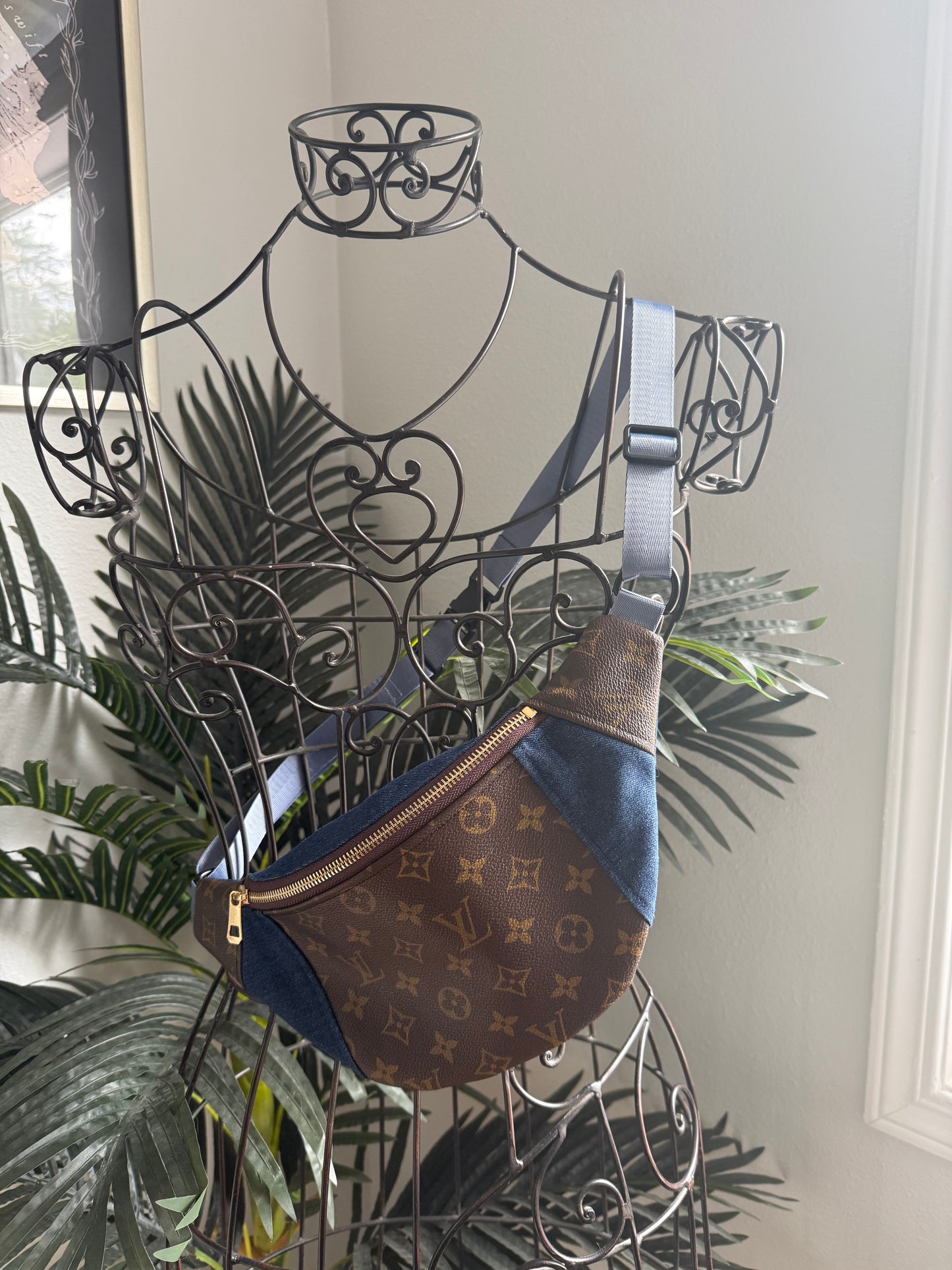 The PEACE Bumbag || Handmade Upcycled Authentic Denim & Louis Vuitton Mono
