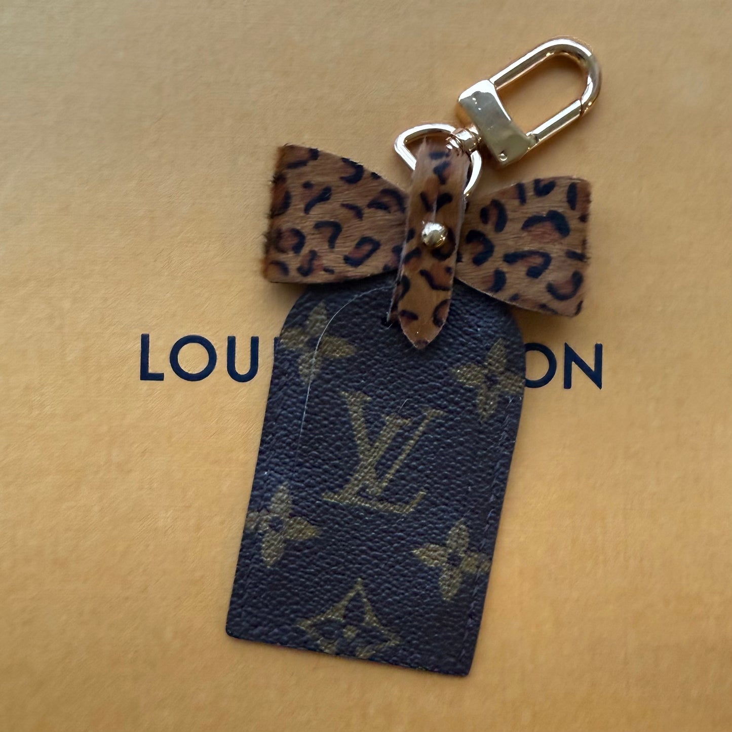 { LONG LIVE } Handmade Mono Bow Tag Bag Charm - Animal Print