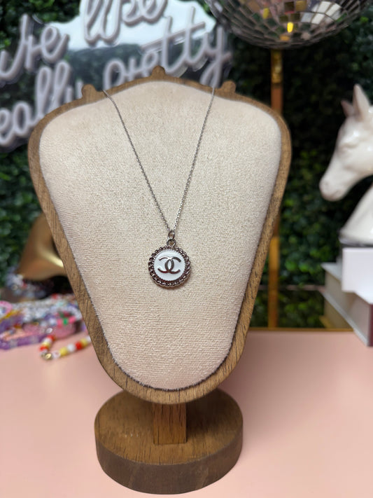 Vintage Upcycled Lux CC Medallion Necklace