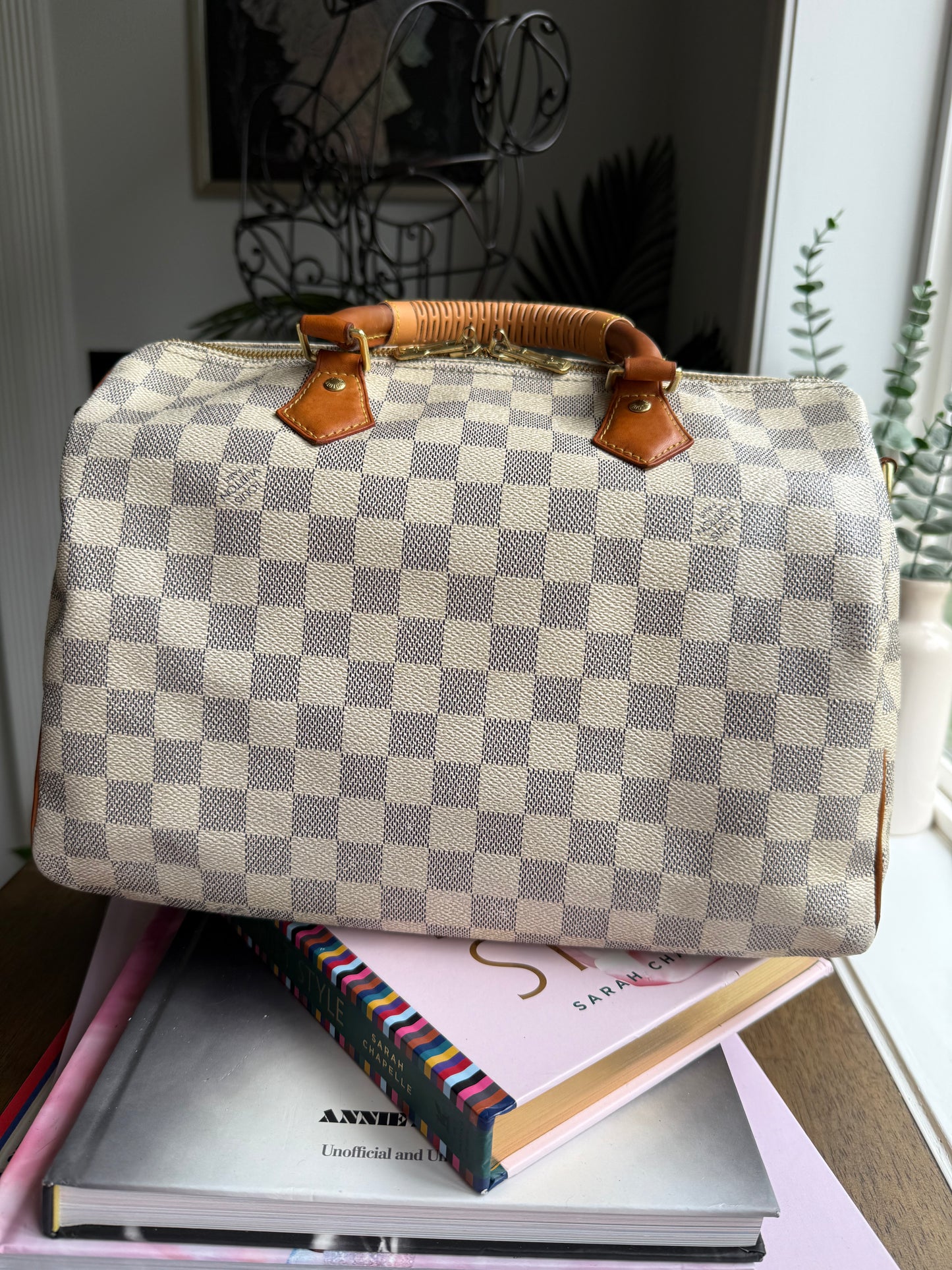 Preloved Authentic LV Speedy 30 Bando Damier Azure