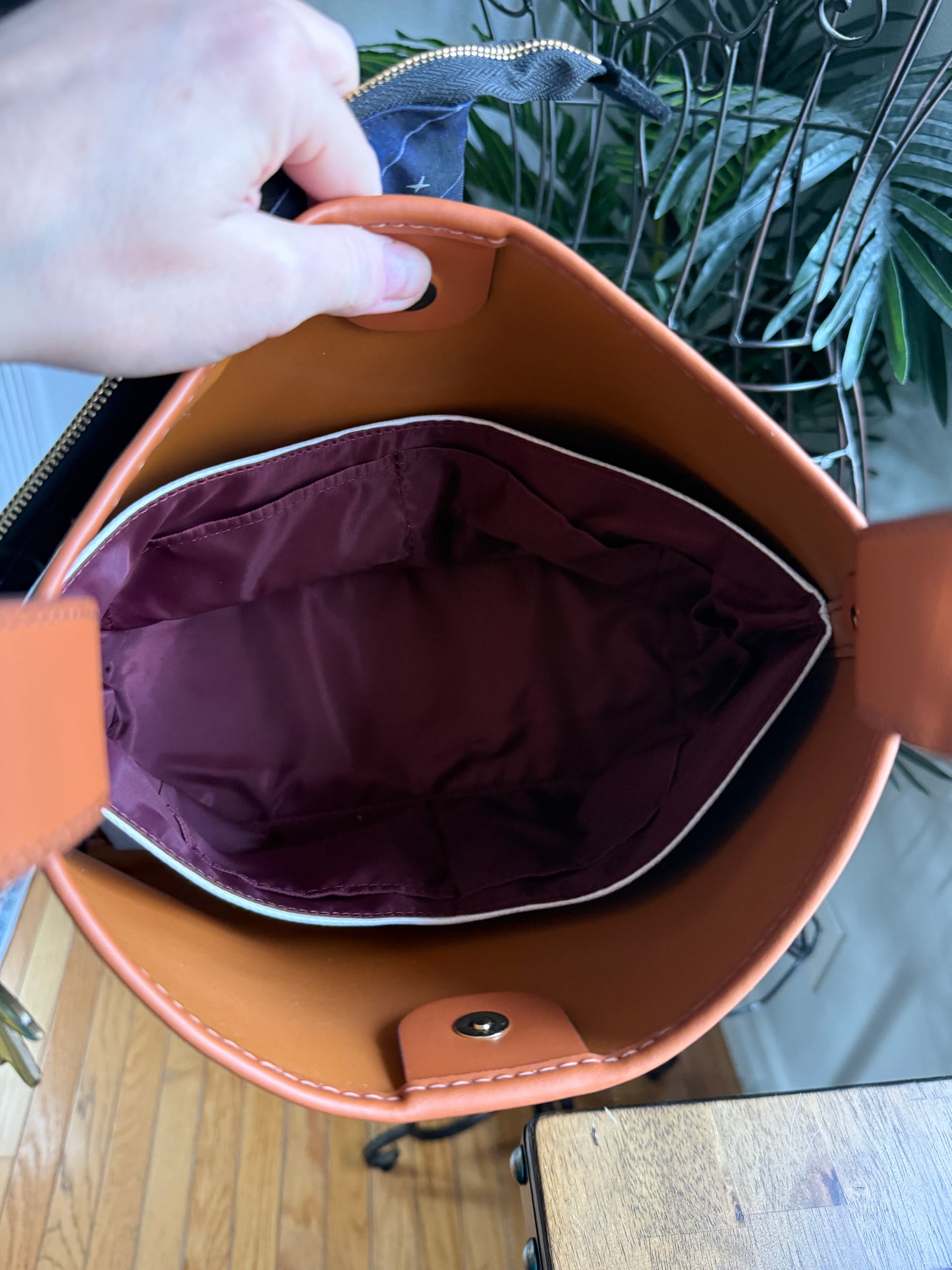 { CLARA } Handmade GG Astronomy Dusty + Tan Leather Hobo Bag