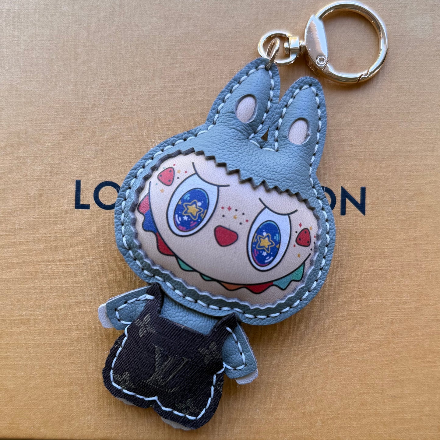 { LALULU } Handmade Leather + Mono Minilin Charm (Grey Skies)