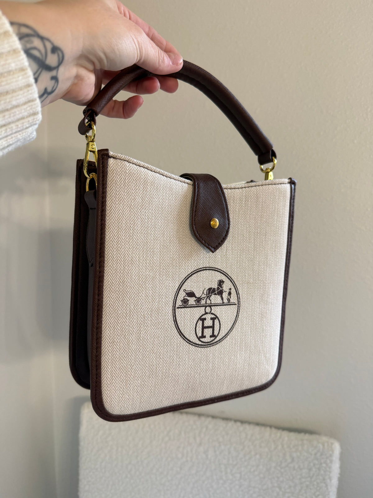The WHITE HORSE Bag || Upcycled Luxury Dustbag