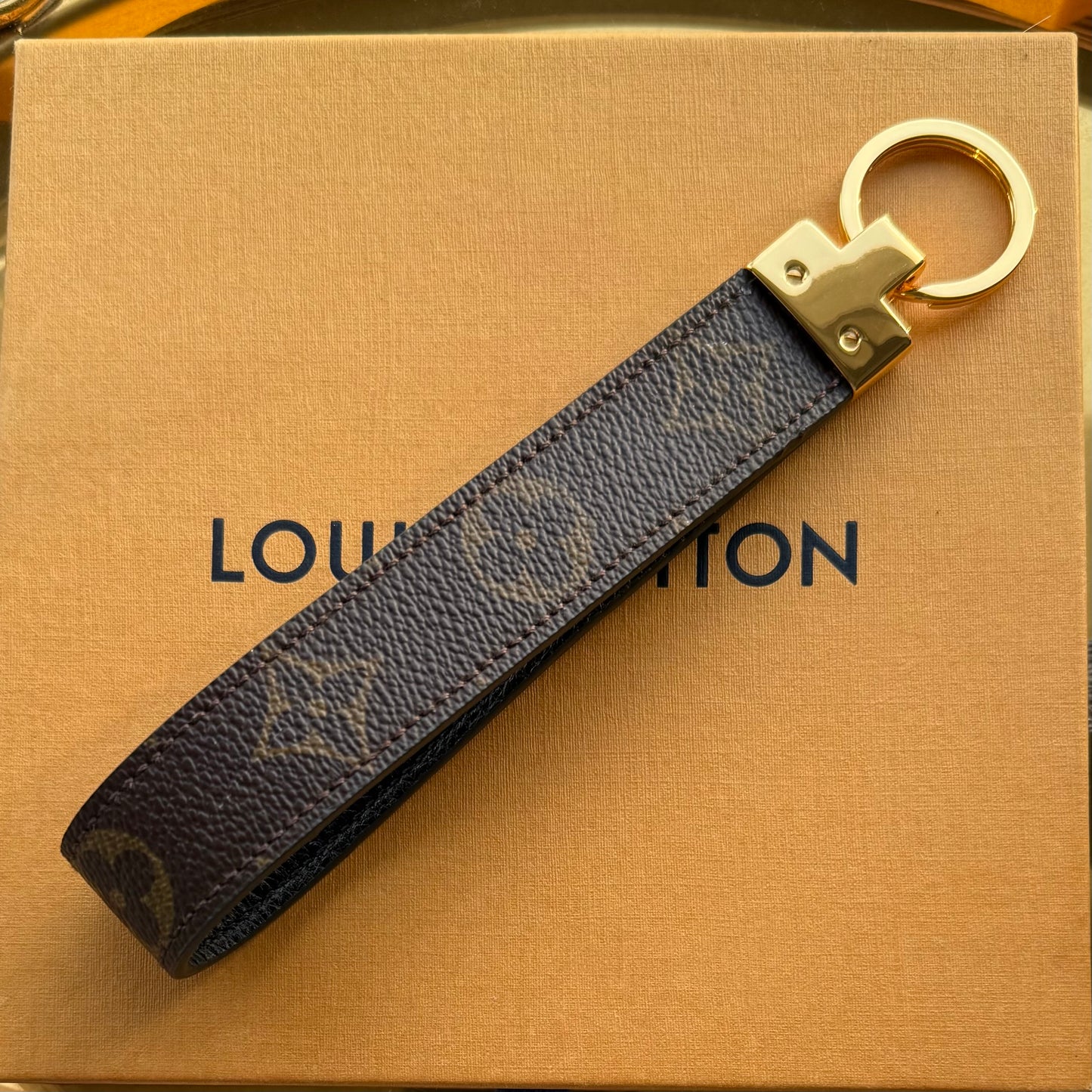 Handmade Brown FLEUR Mono Wristlet