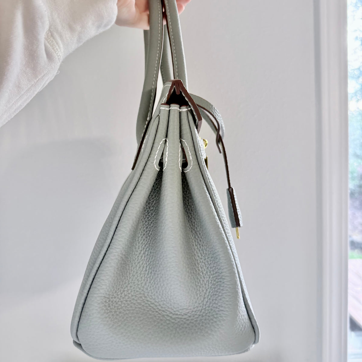 The SWIRKIN 30 || Handmade Upcycled Luxury Handbag Seattle Rain Blue
