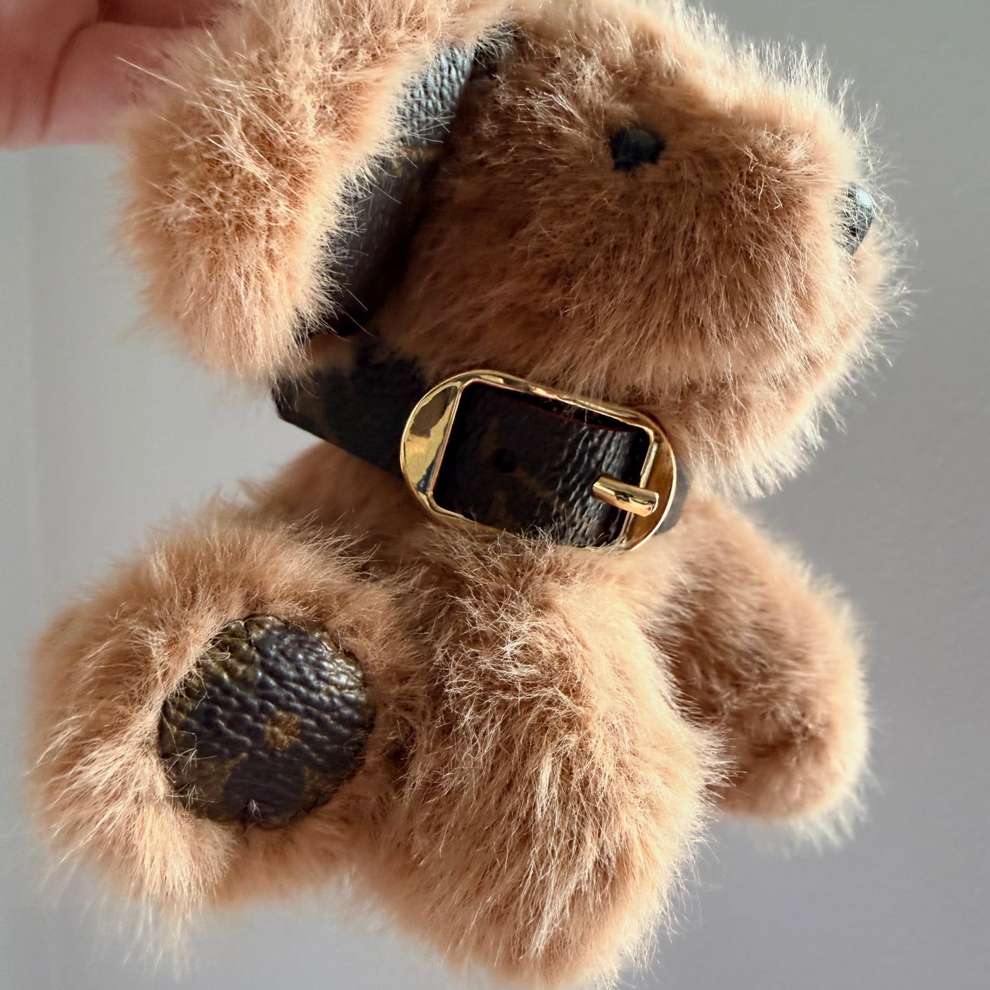 FLUFFY Handmade Upcycled LV Plush Dog Charm