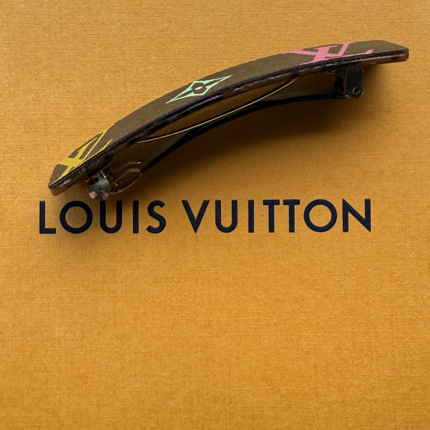 { GORGEOUS } Handmade Black Multicolor LOGO Mono Barrette