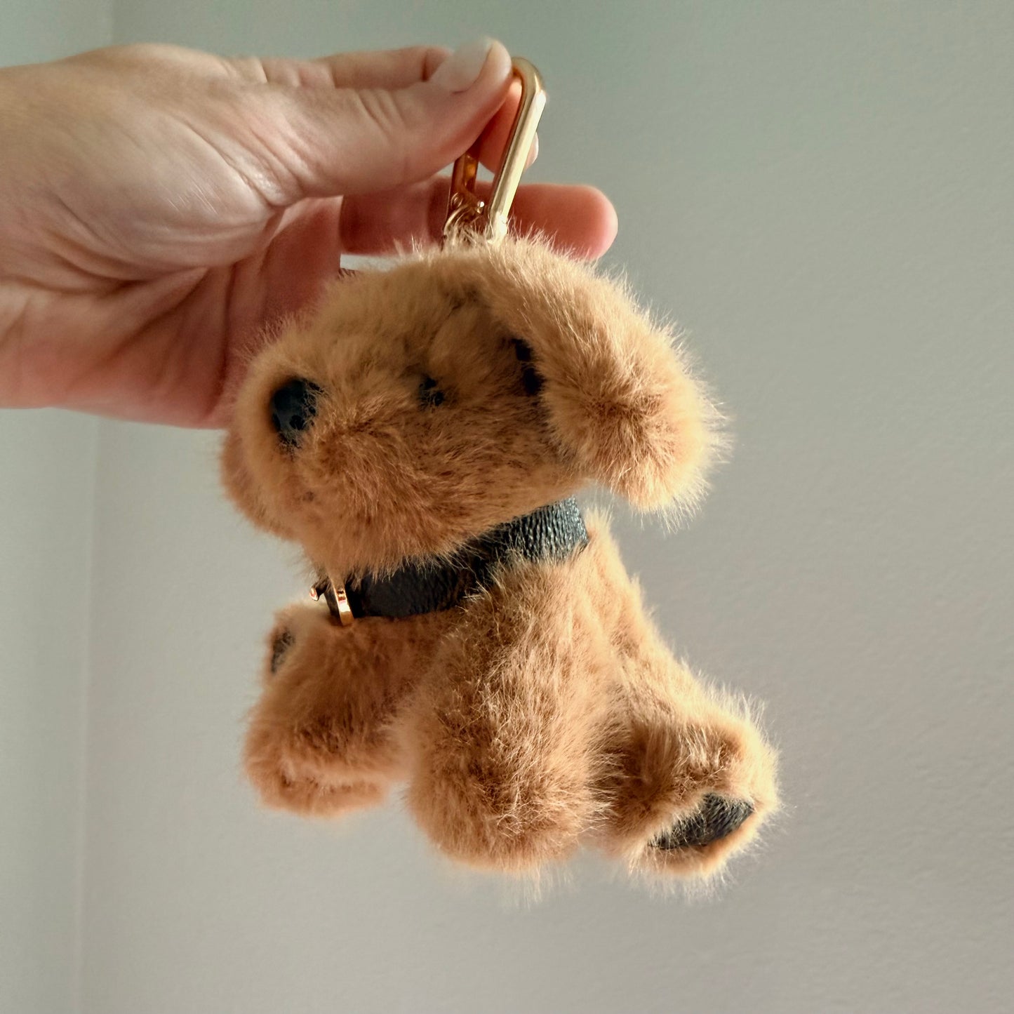 FLUFFY Handmade Upcycled LV Plush Dog Charm
