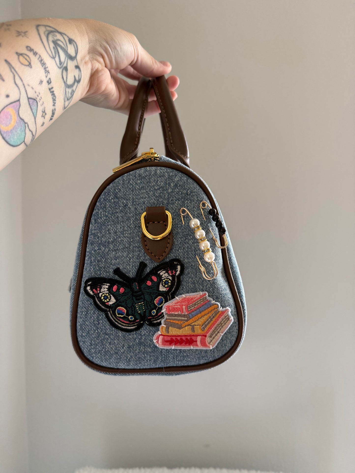 BLUE Boston 25 || Up-Cycled Artisan Denim Handbag No. 1