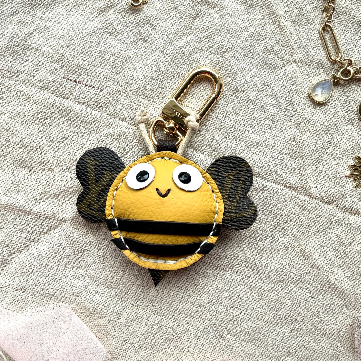 Handmade Upcycled Luxury Bumble Bee Charm