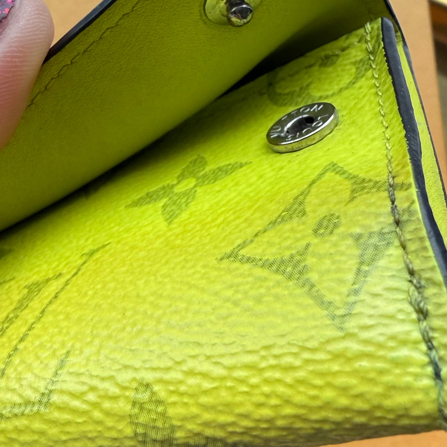 Authentic Preloved LV Discovery Compact Wallet in Monogram Bahia Taiga Yellow