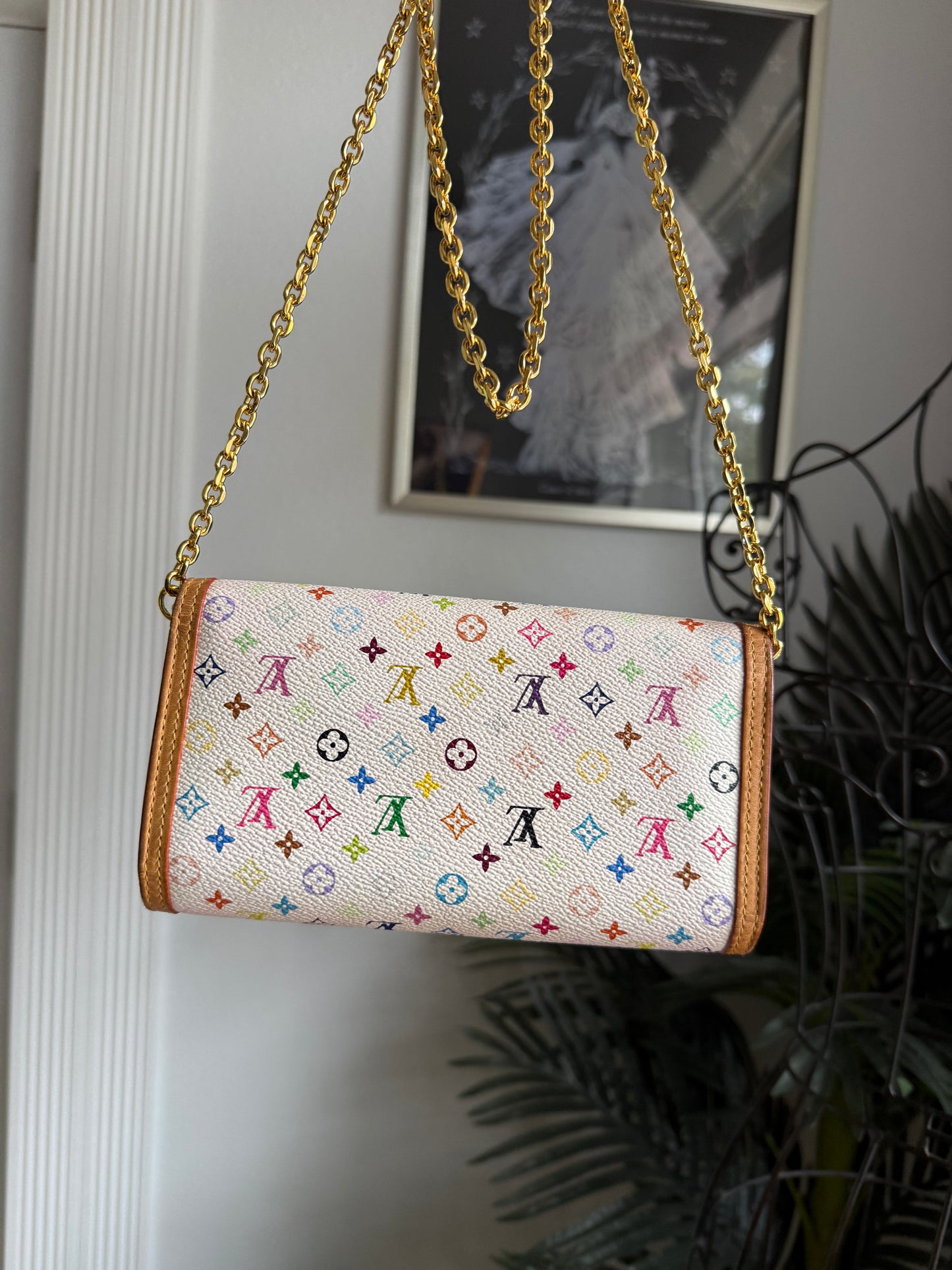 Authentic Preloved Vintage LV x Murakami White Multicolore International Wallet