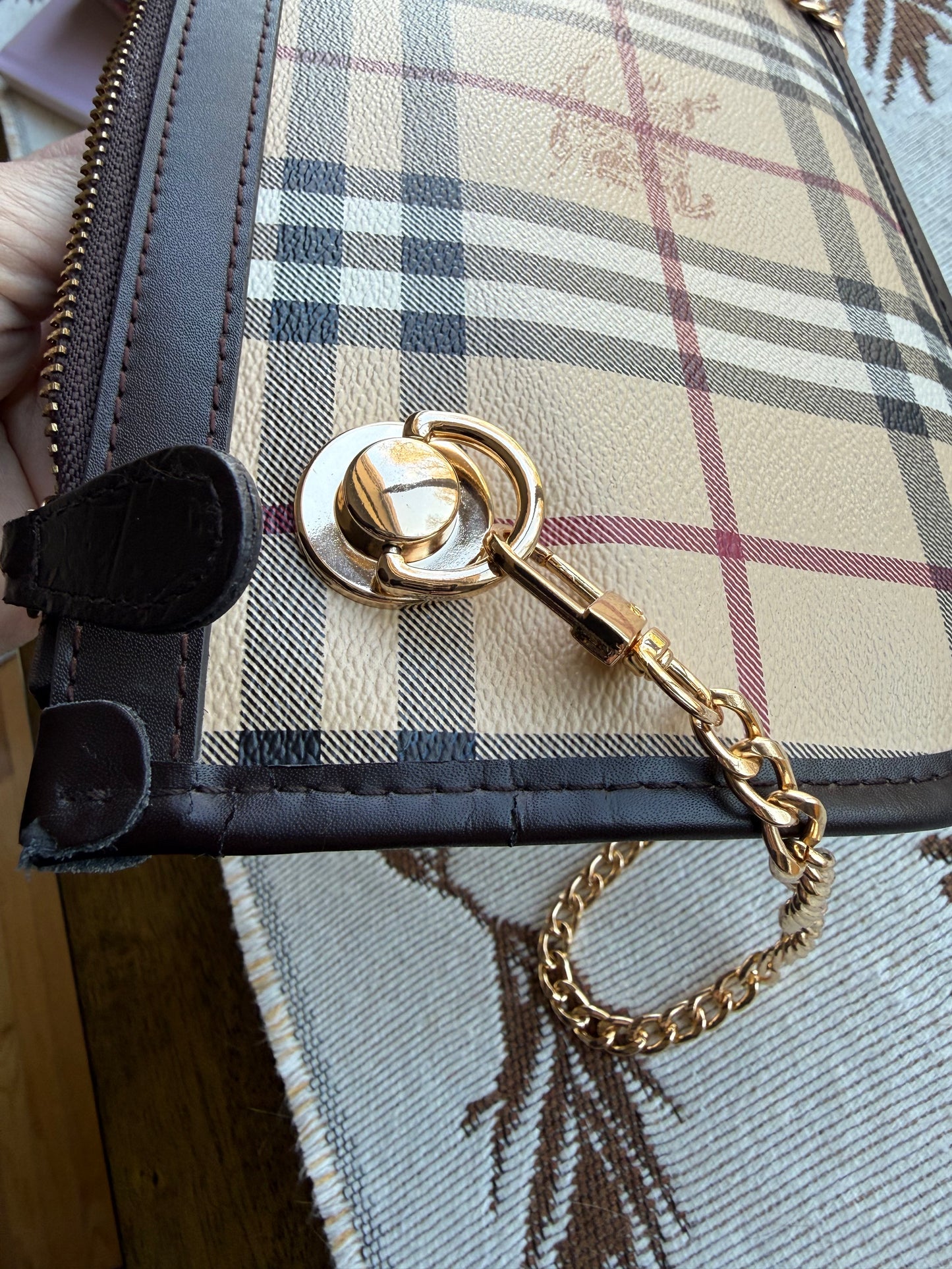 Authentic Preloved Burberry Novacheck Blue Label Pink Nylon Tote with Classic Pouch