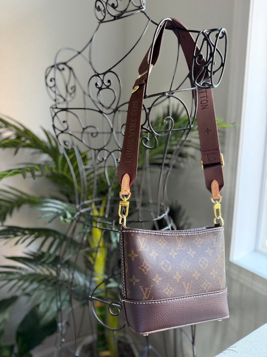 SOLD * Upcycled Luxury handmade brown leather crossbody