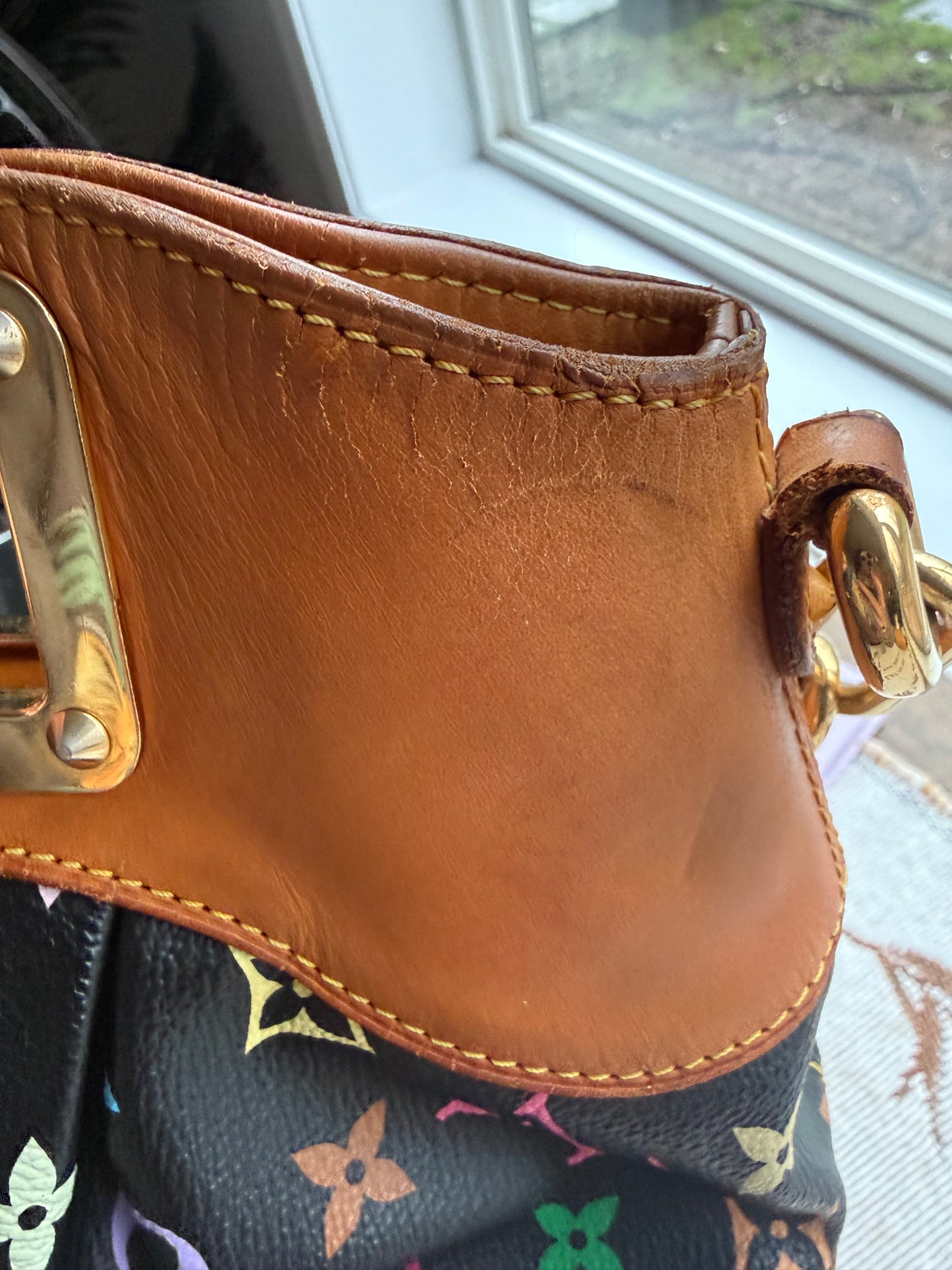 Preloved Authentic 2009 Murakami x LV Black Multicolor Judy PM