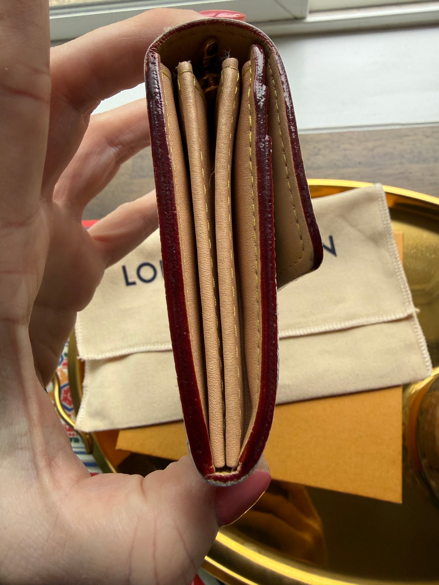 Authentic Preloved 2009 LV x Murakami White Multi Sarah Wallet