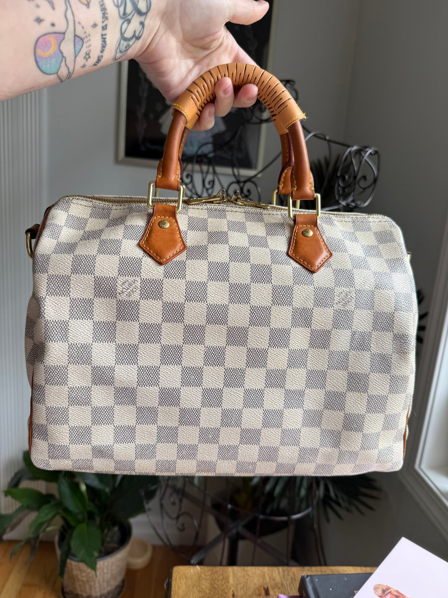 Preloved Authentic LV Speedy 30 Bando Damier Azure