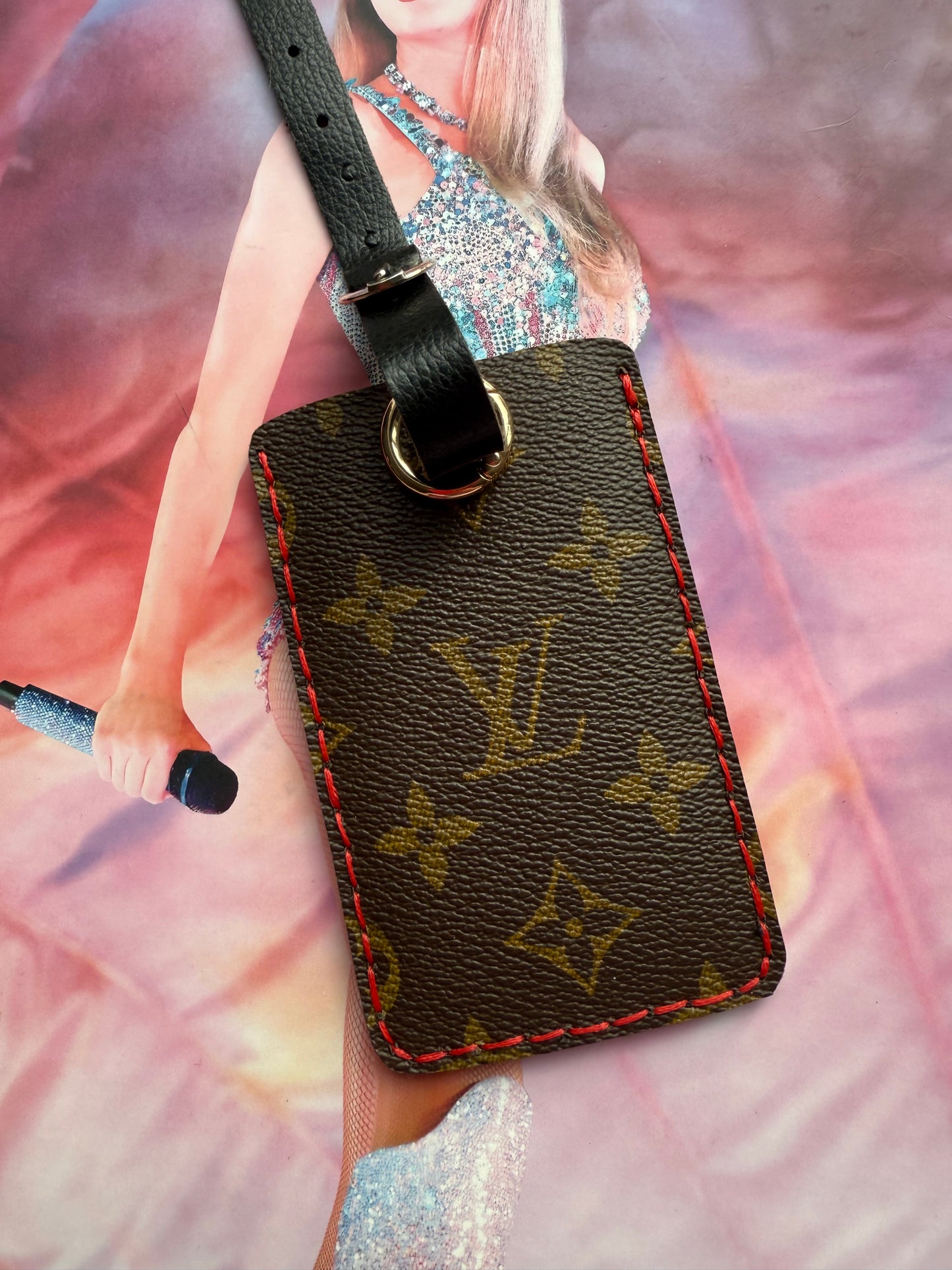 BOLTER Black + Mono Travel Tag {red stitching}