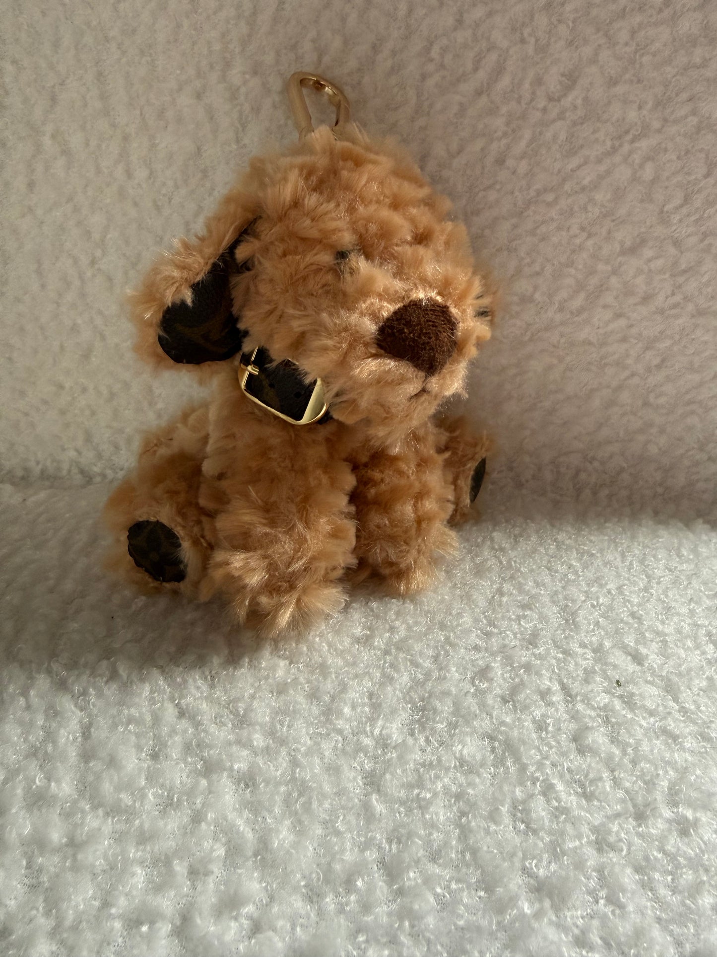 CURLY Handmade Upcycled LV Plush Dog Charm
