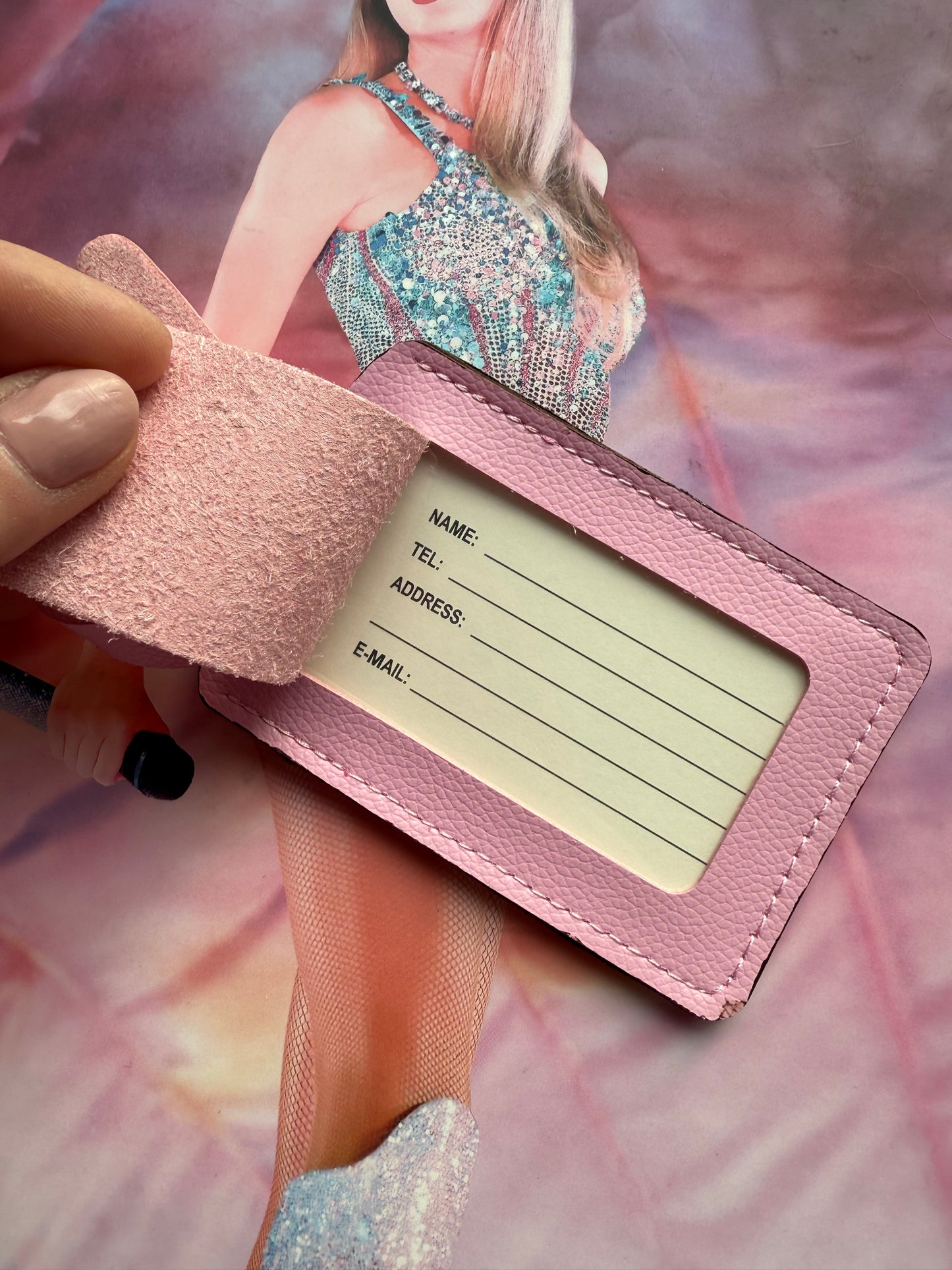 BOLTER Pink + Mono Travel Tag {decorative rectangle}