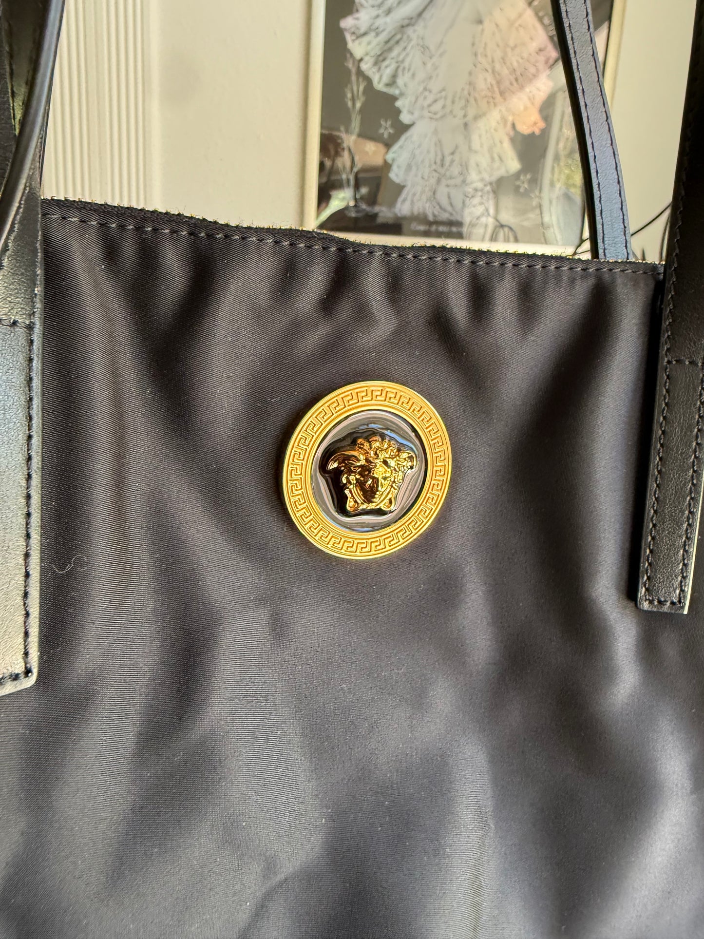 Authentic NEW WITH TAGS Versace Nylon and Leather Medusa Tote