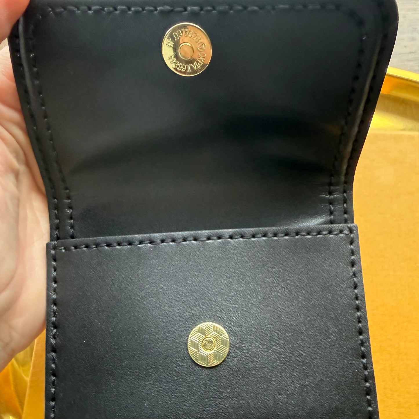 { MARCUS } Handmade DI OR Tapestry + Black Leather Mini Wallet