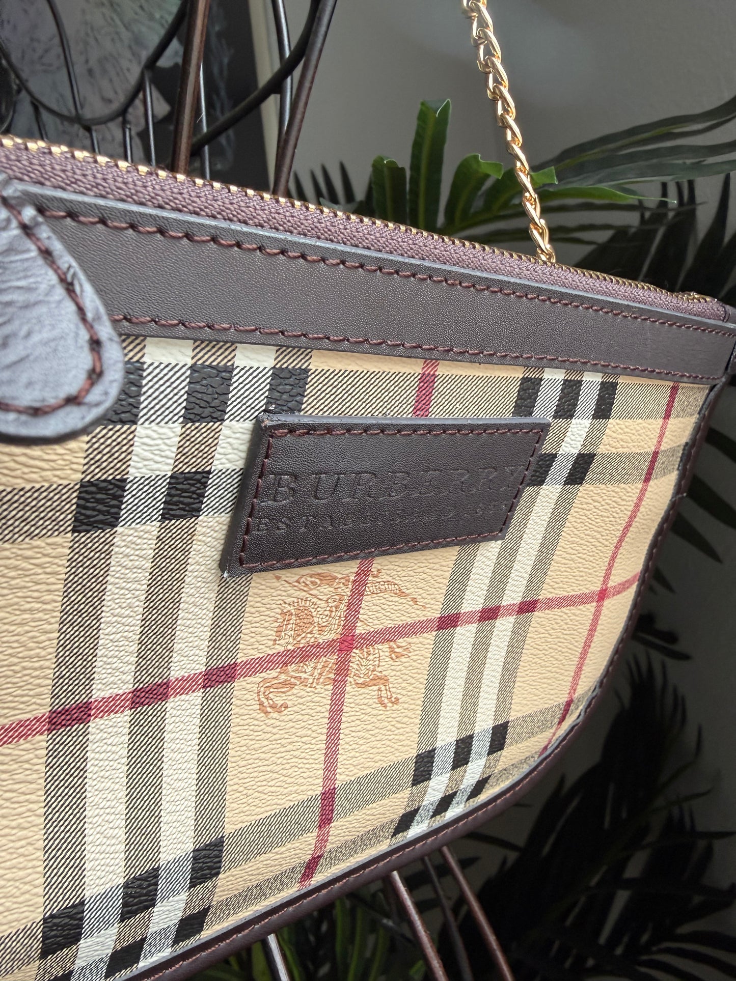 Authentic Preloved Burberry Novacheck Blue Label Pink Nylon Tote with Classic Pouch