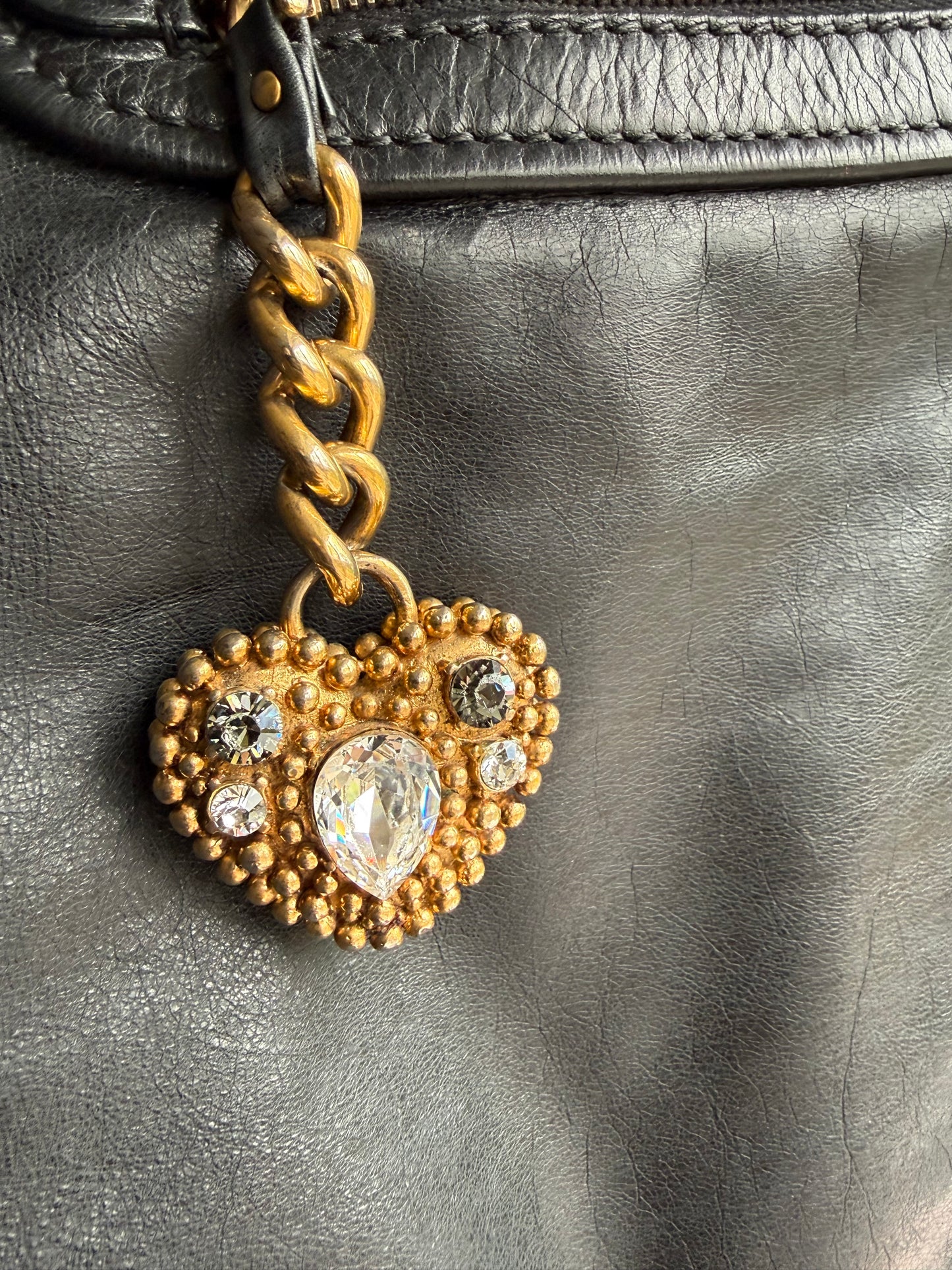 Preloved Authentic Vintage Miu Miu Convertible Tote Vitello Shine Large Black