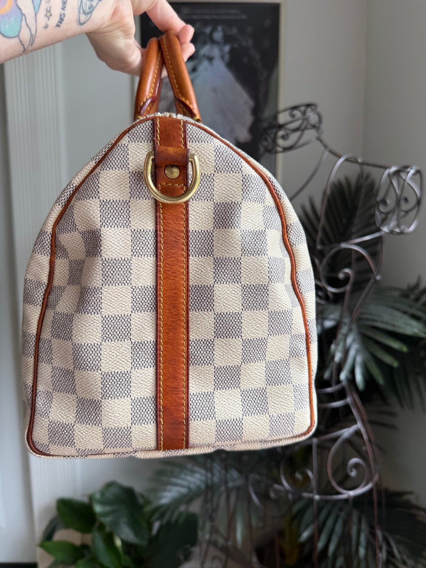 Preloved Authentic LV Speedy 30 Bando Damier Azure