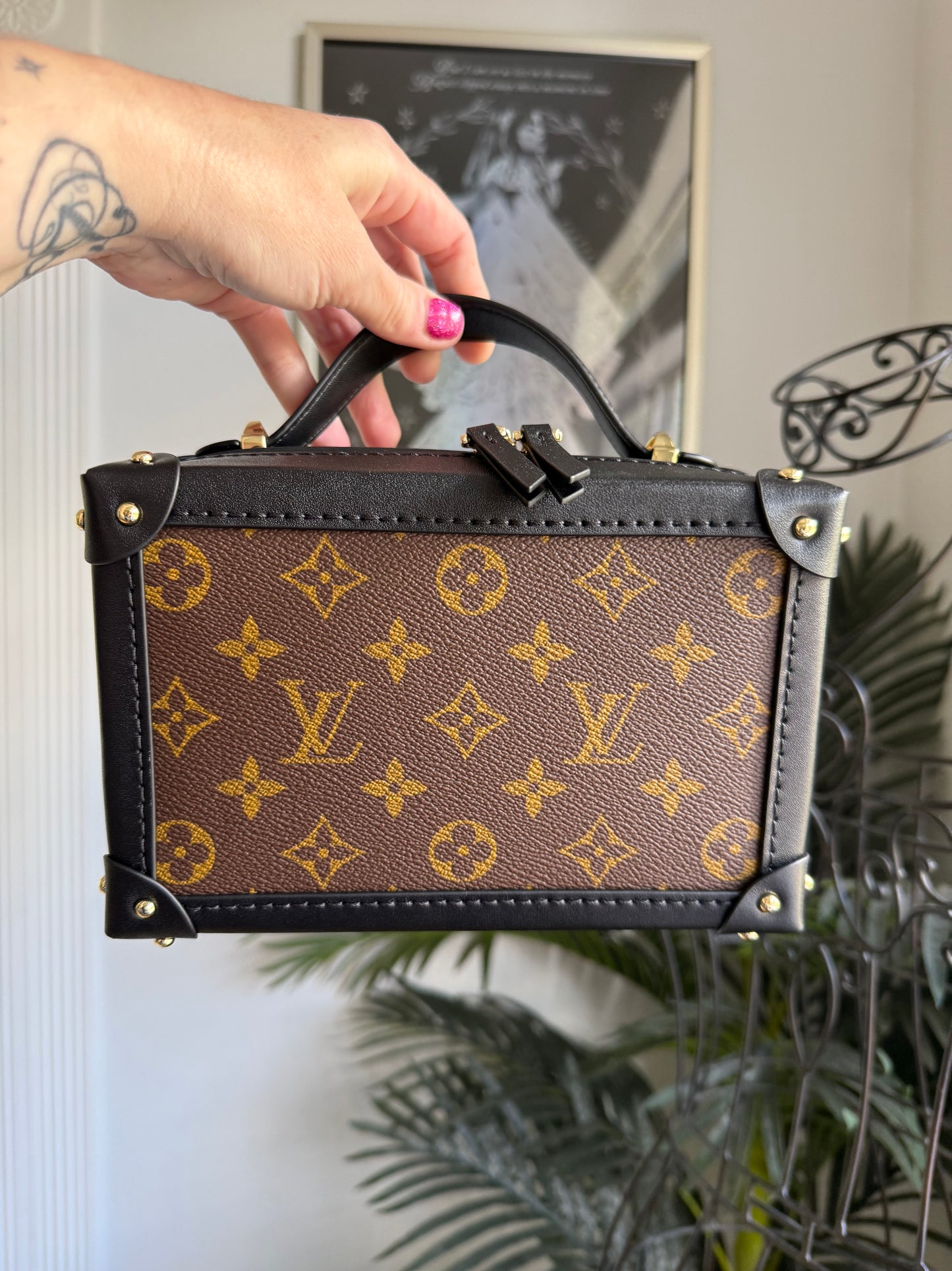 The T&T Trunk Bag || Handmade Upcycled Luxury Black & Mono