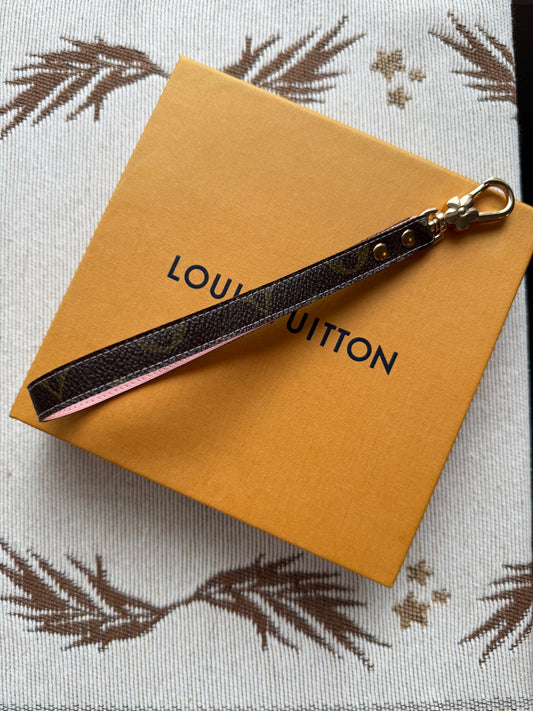 THE ONE Upcycled Pink and Mono Wristlet