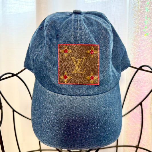 Upcycled LV Patched Denim Dad Cap