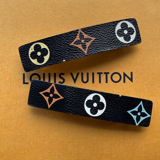 Handmade Black Multicolor Barrette