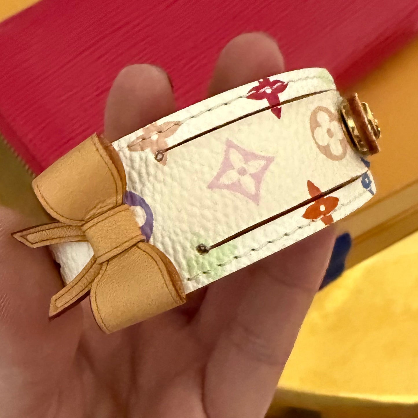 Authentic Preloved Y2K LV x Murakami White Multi Bow ID Bracelet